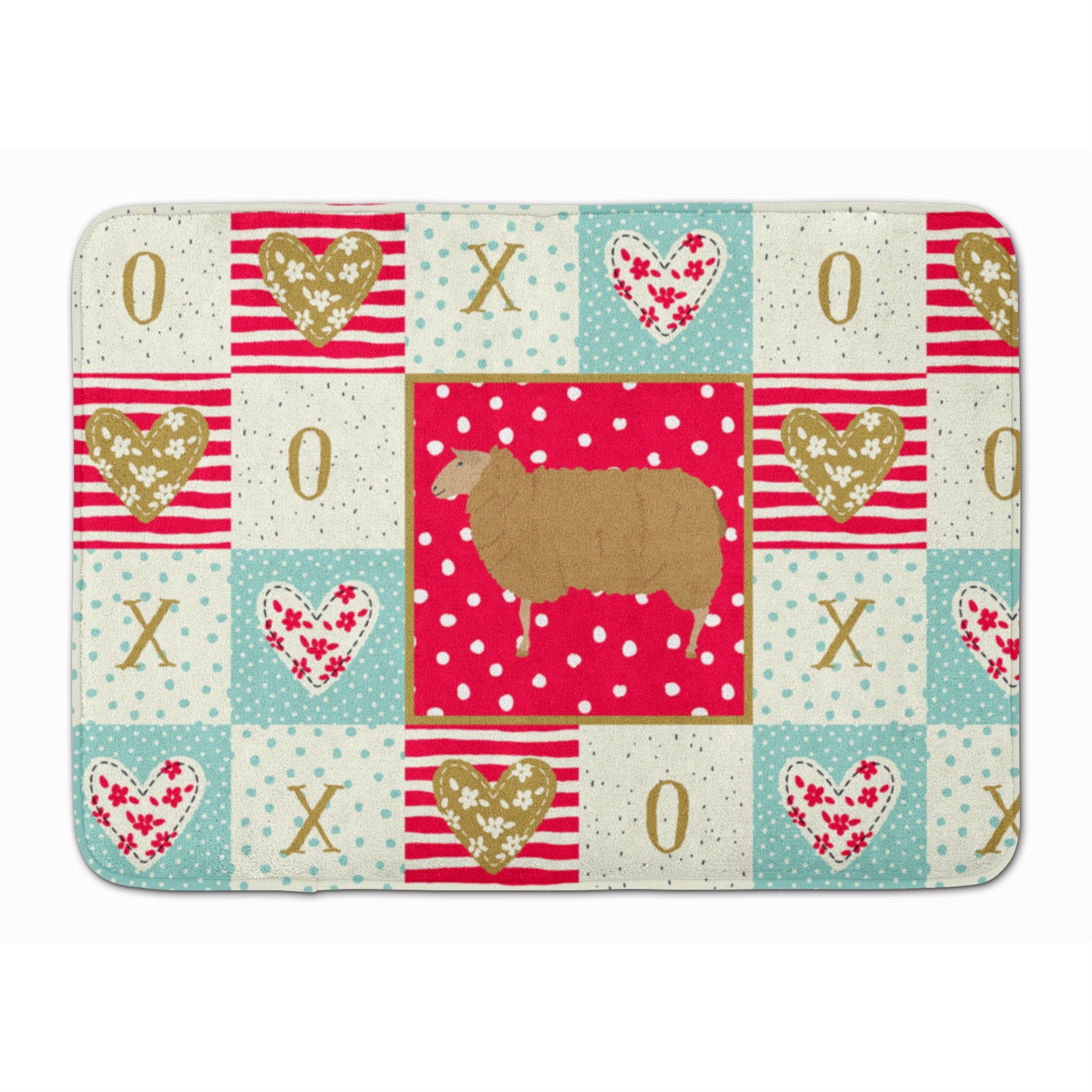 Caroline'S Treasures East Friesian Sheep Love Machine Washable Memory Foam Mat Doormats, Multicolor