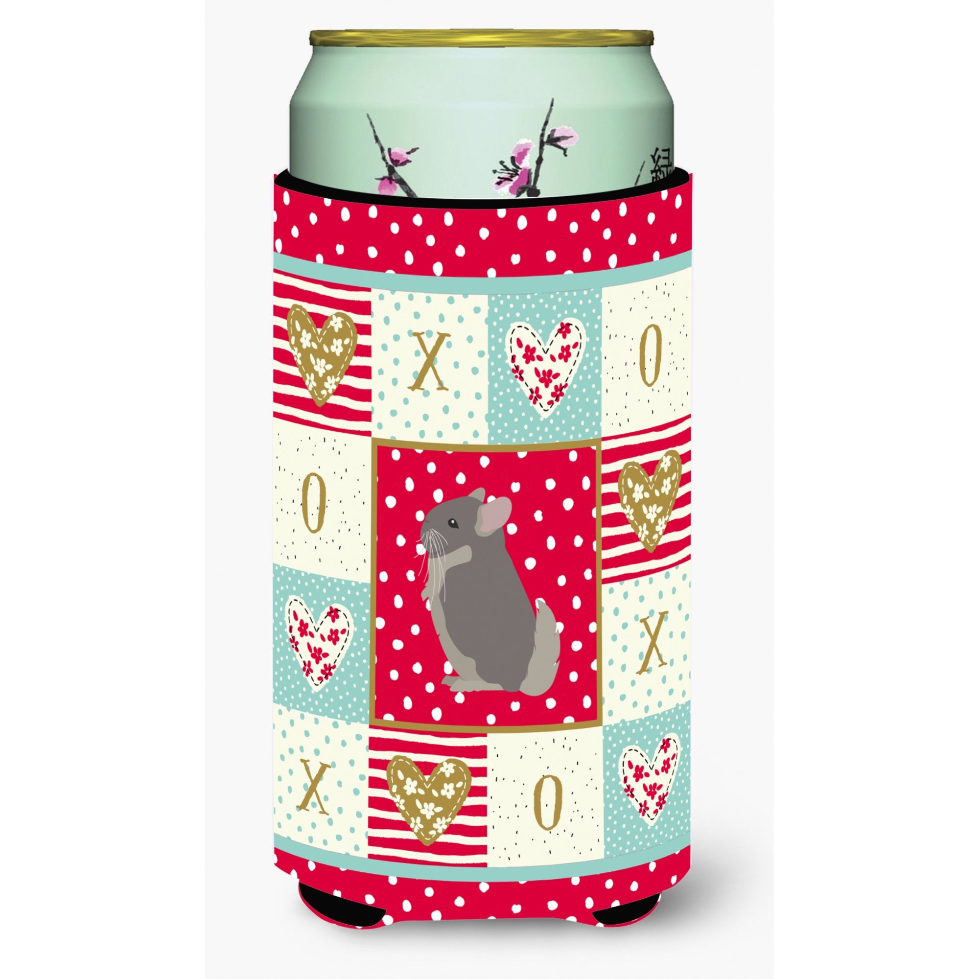 Caroline'S Treasures Ck5419Tbc Beige Wellman Chinchilla Love Tall Boy Hugger Cold-Beverage-Koozies, Multicolor