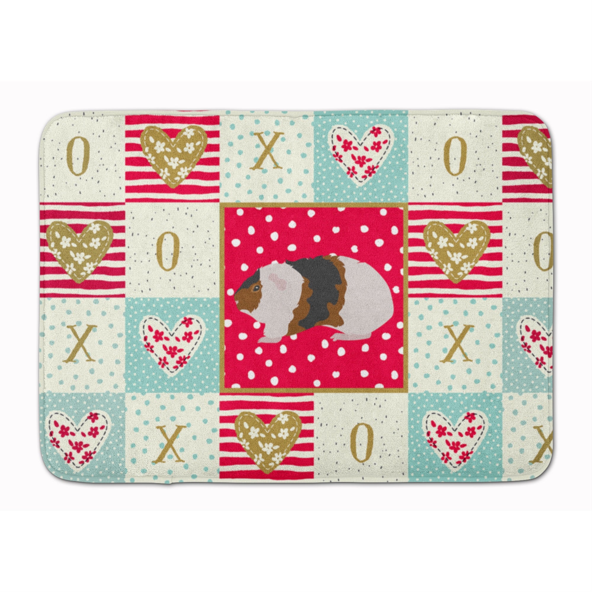 Caroline'S Treasures Teddy Guinea Pig Love Machine Washable Memory Foam Mat Doormats, Multicolor