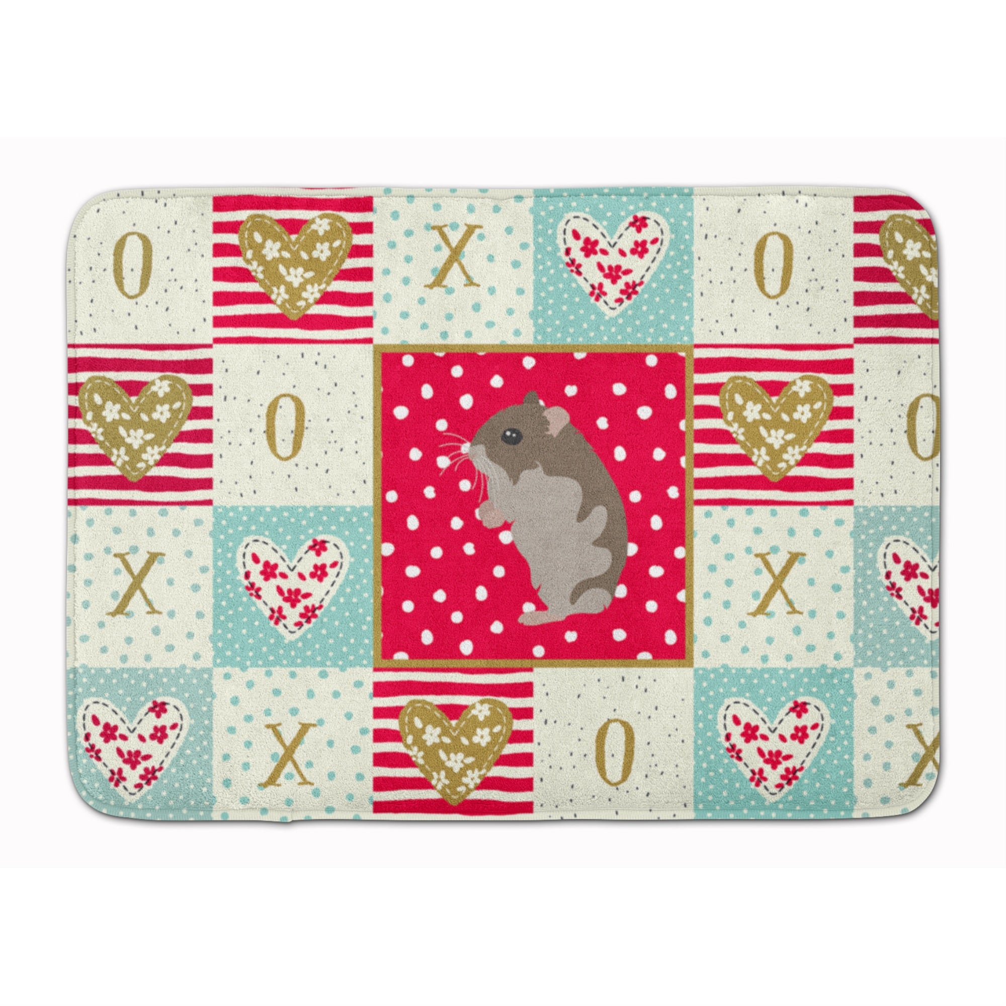 Caroline'S Treasures Dwarf Hamster Love Machine Washable Memory Foam Mat Doormats, Multicolor