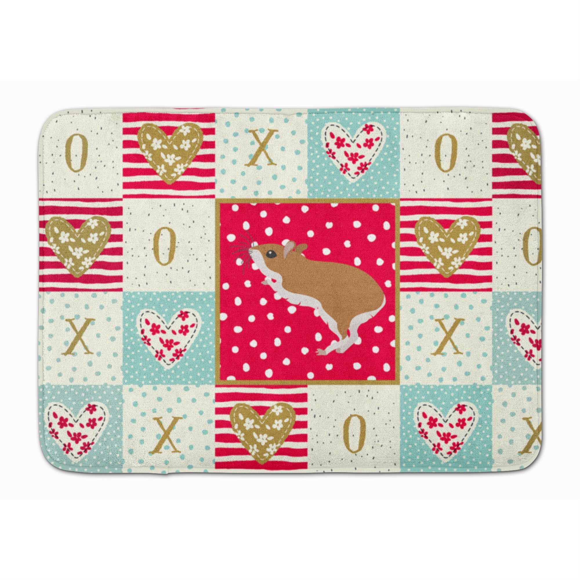 Caroline'S Treasures White Legged Hamster Love Machine Washable Memory Foam Mat Doormats, Multicolor