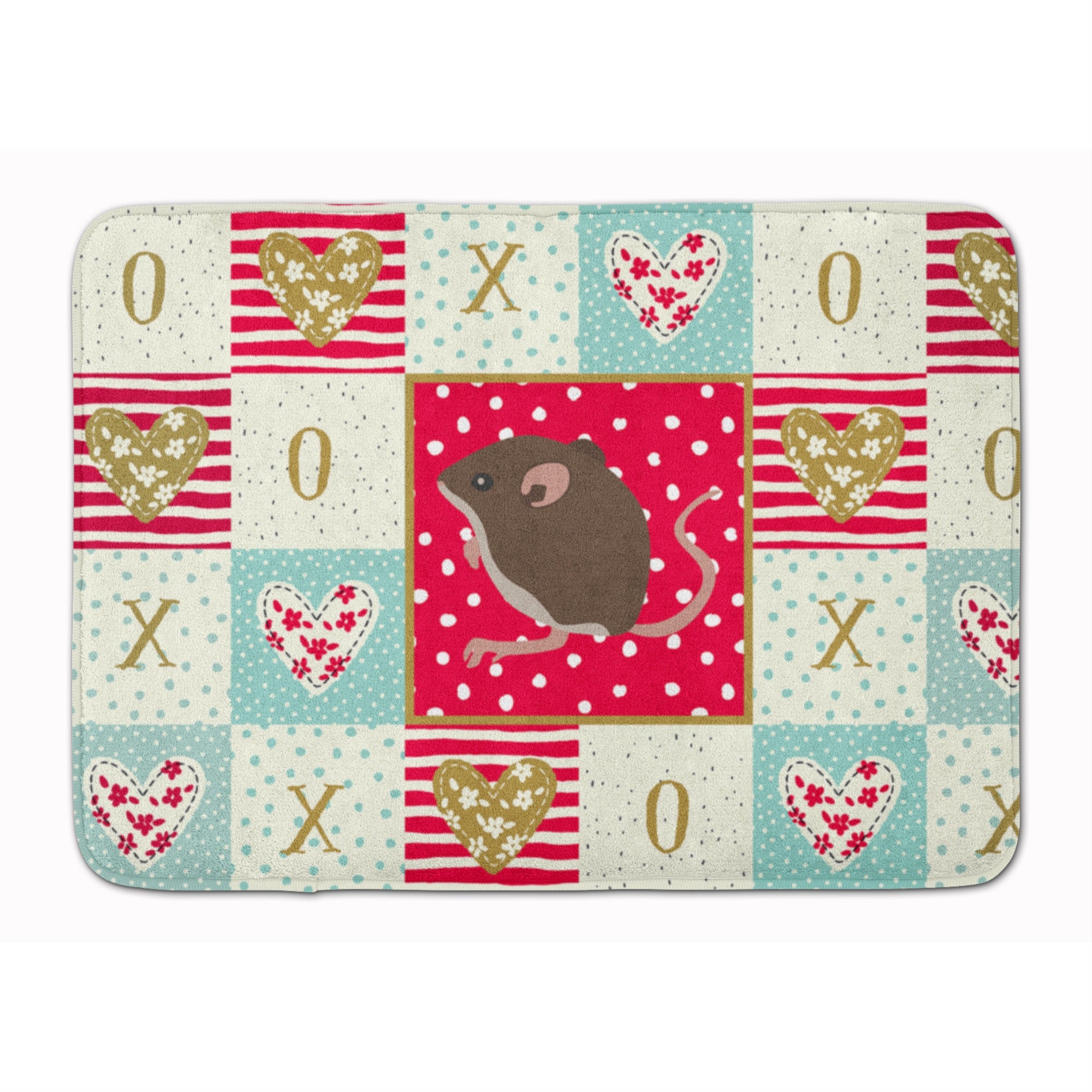 Caroline'S Treasures Baby Mouse Love Machine Washable Memory Foam Mat Doormats, Multicolor