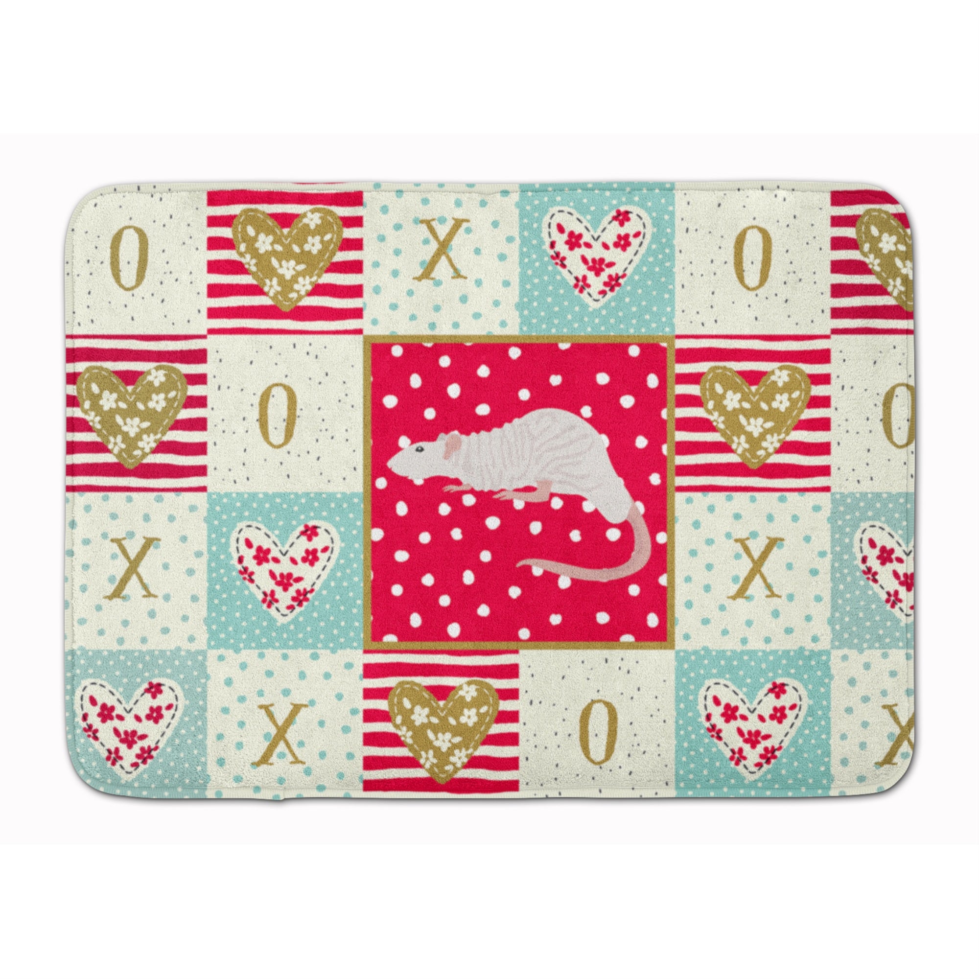 Caroline'S Treasures Dumbo Sphynx Rat Love Machine Washable Memory Foam Mat Doormats, Multicolor