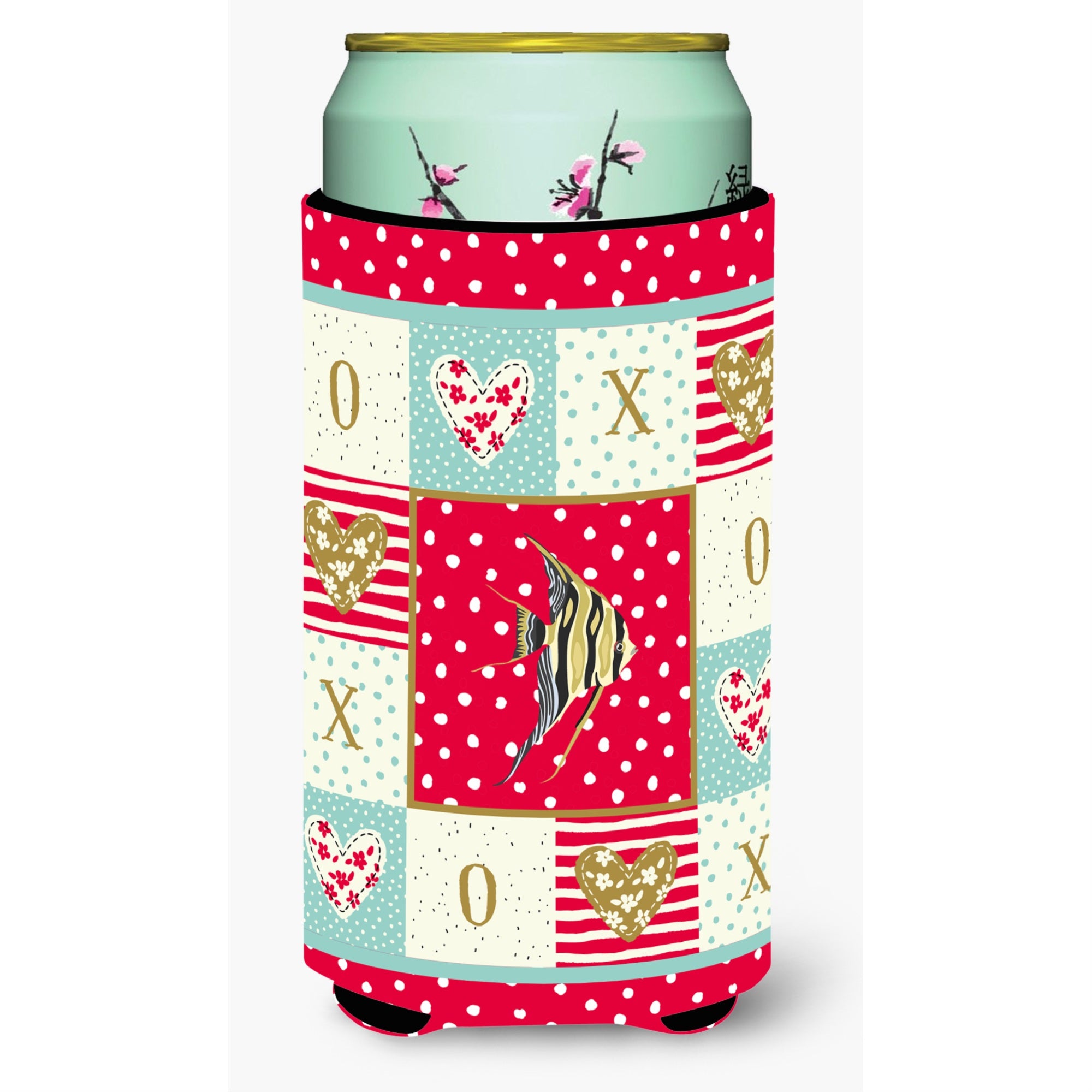 Caroline'S Treasures Ck5465Tbc Angelfish Love Tall Boy Insulator Hugger Cold-Beverage-Koozies, Multicolor