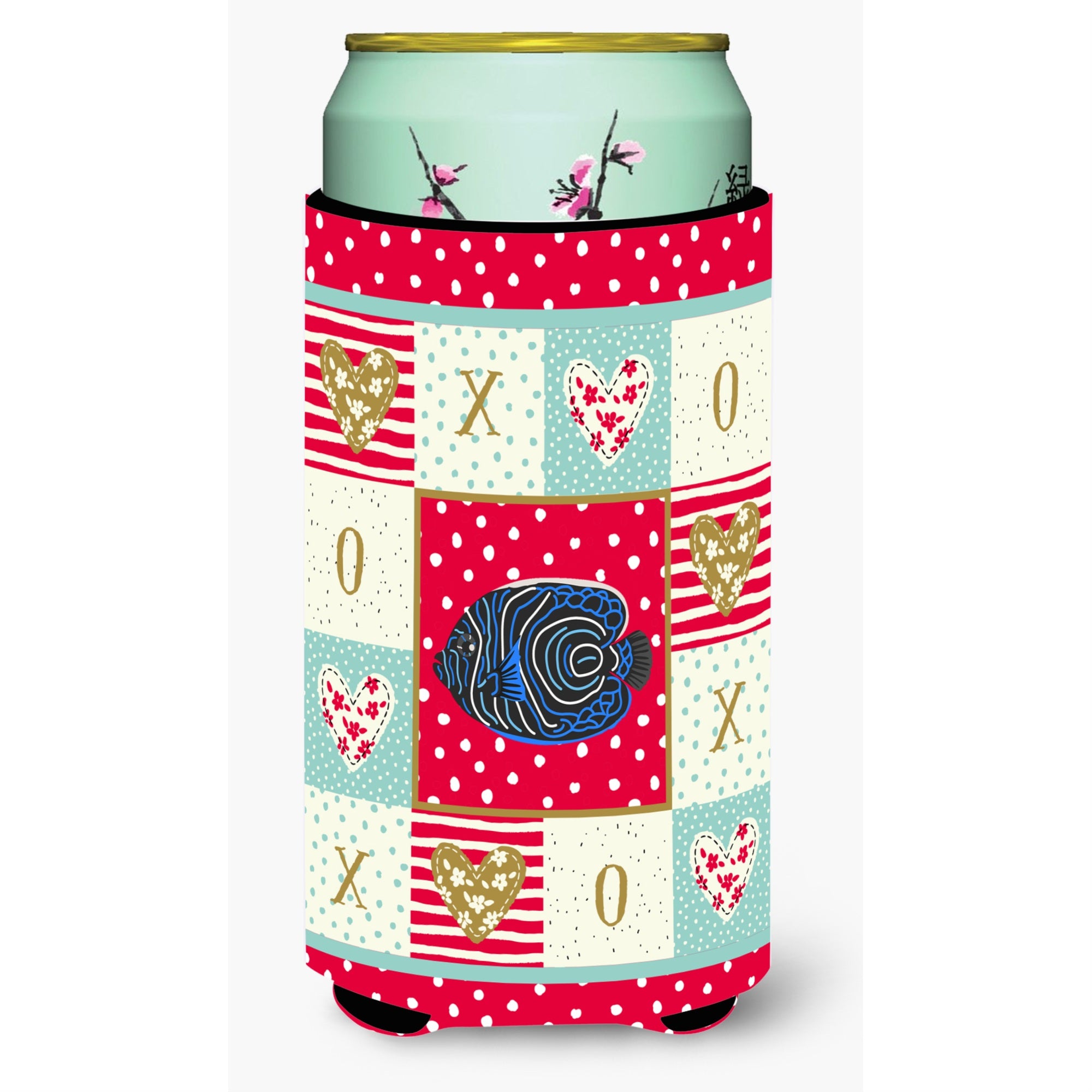 Caroline'S Treasures Ck5469Tbc Emperor Angelfish Love Tall Boy Hugger Cold-Beverage-Koozies, Multicolor
