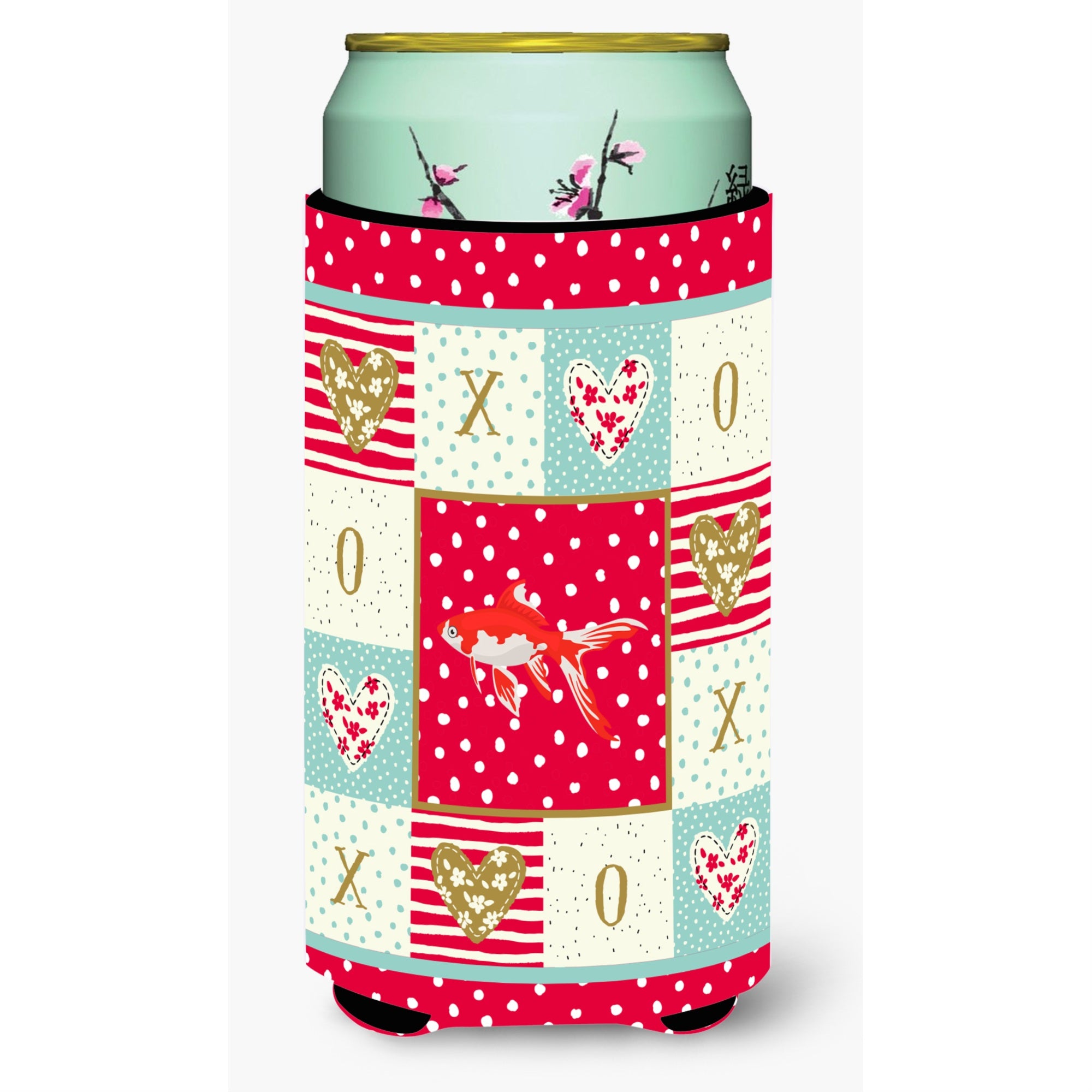 Caroline'S Treasures Ck5472Tbc Comet Goldfish Love Tall Boy Hugger Cold-Beverage-Koozies, Multicolor