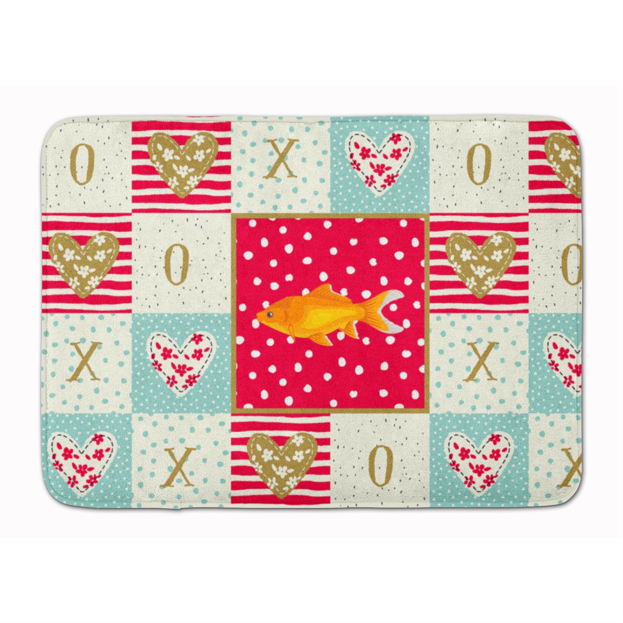 Caroline'S Treasures Goldfish Common Love Machine Washable Memory Foam Mat Doormats, Multicolor