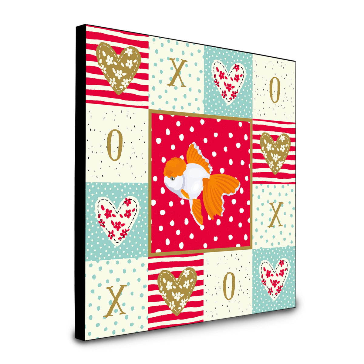 Oranda Red Cap Goldfish Love Artwork Wall Panel Ck5475Up88