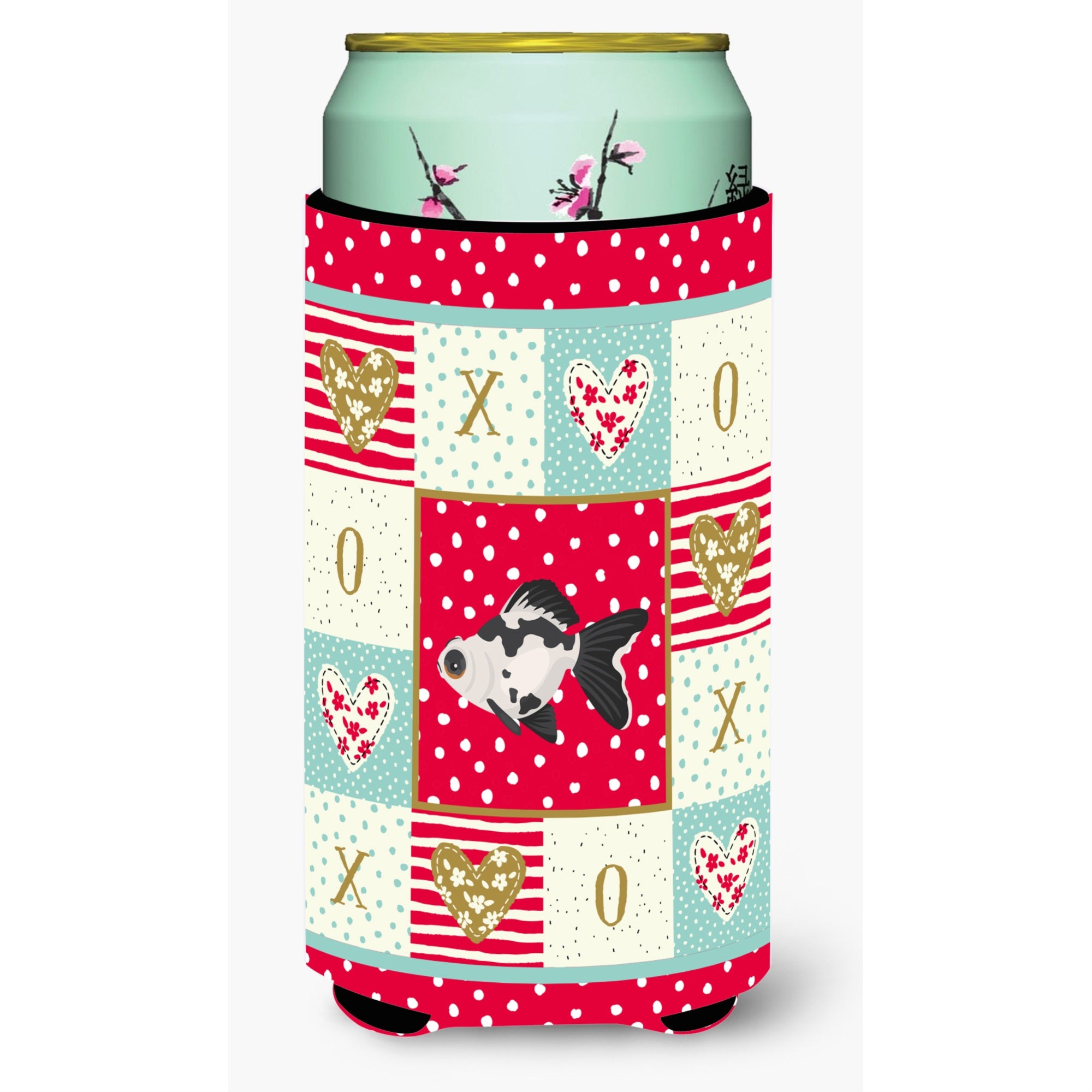 Caroline'S Treasures Ck5480Tbc Telescope Eye Goldfish Love Tall Boy Hugger Cold-Beverage-Koozies, Multicolor