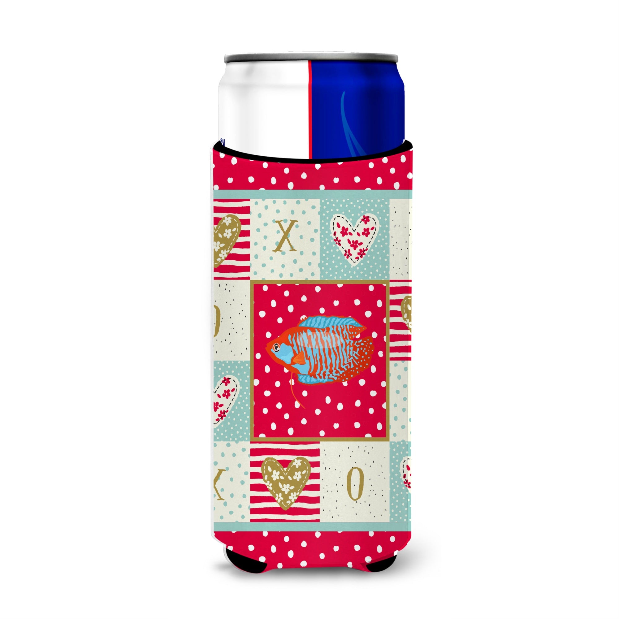 Caroline'S Treasures Ck5485Muk Dwarf Gourami Love Michelob Ultra Hugger For Slim Cans Cold-Beverage-Koozies, Multicolor