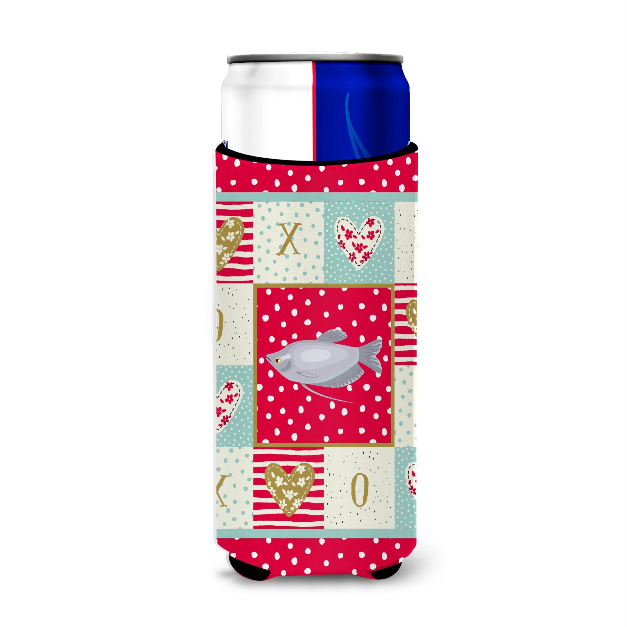 Caroline'S Treasures Ck5489Muk Moonlight Gourami Love Ultra Hugger For Slim Cans Cold-Beverage-Koozies, Multicolor