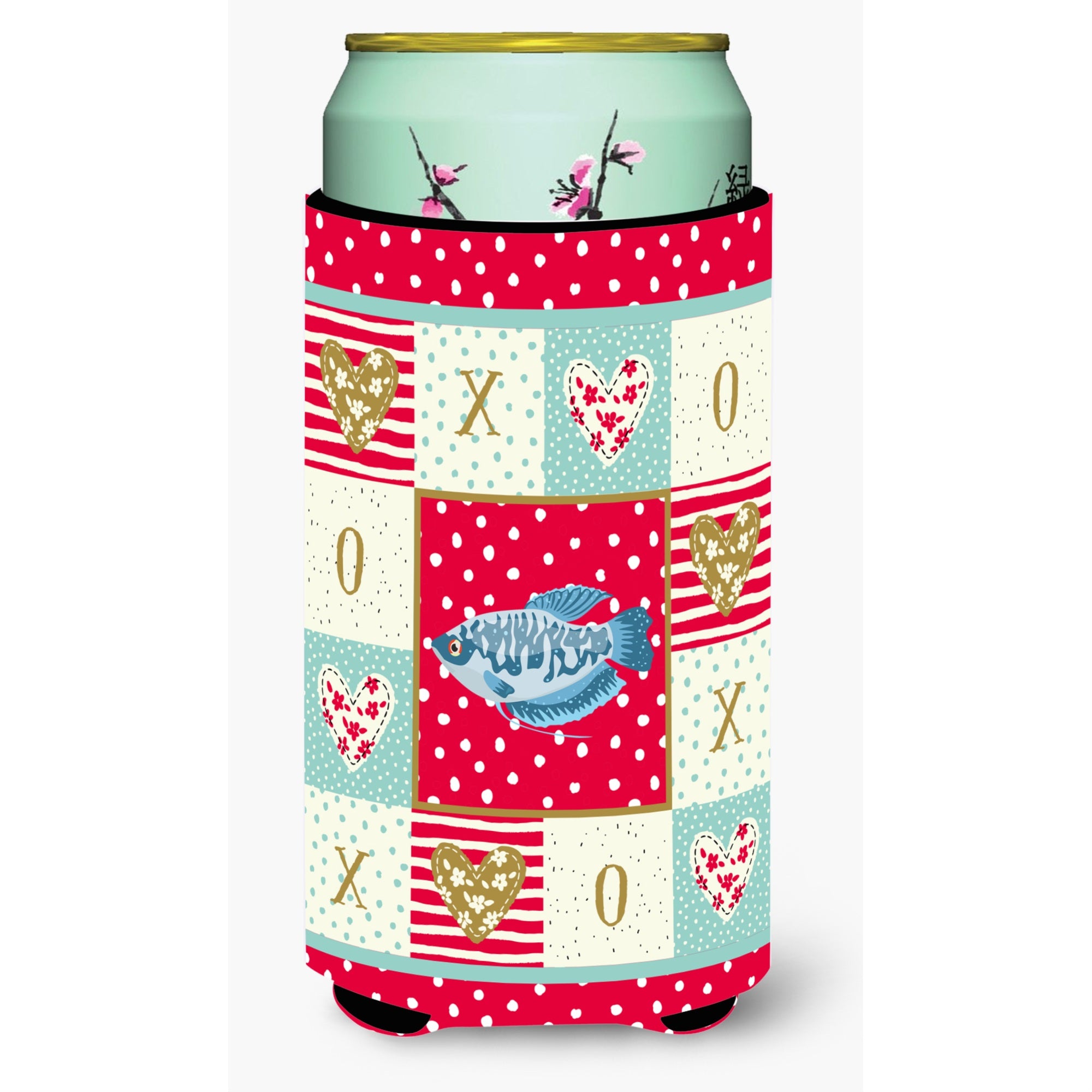 Caroline'S Treasures Ck5490Tbc Opaline Gourami Love Tall Boy Hugger Cold-Beverage-Koozies, Multicolor