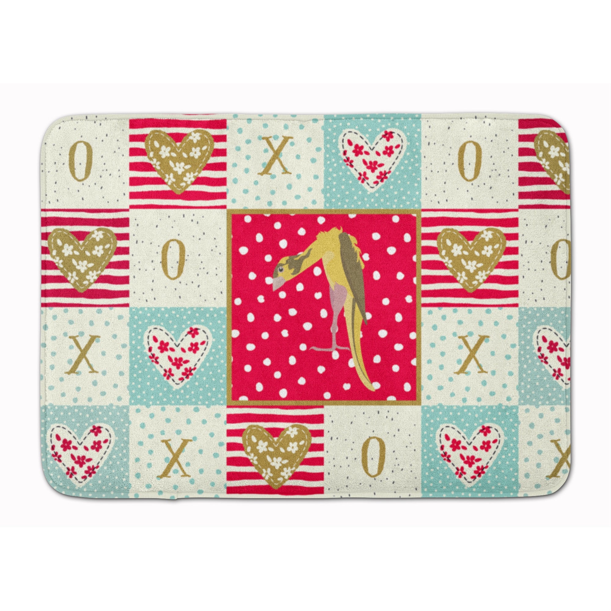 Caroline'S Treasures Jibso Canary Love Machine Washable Memory Foam Mat Doormats, Multicolor