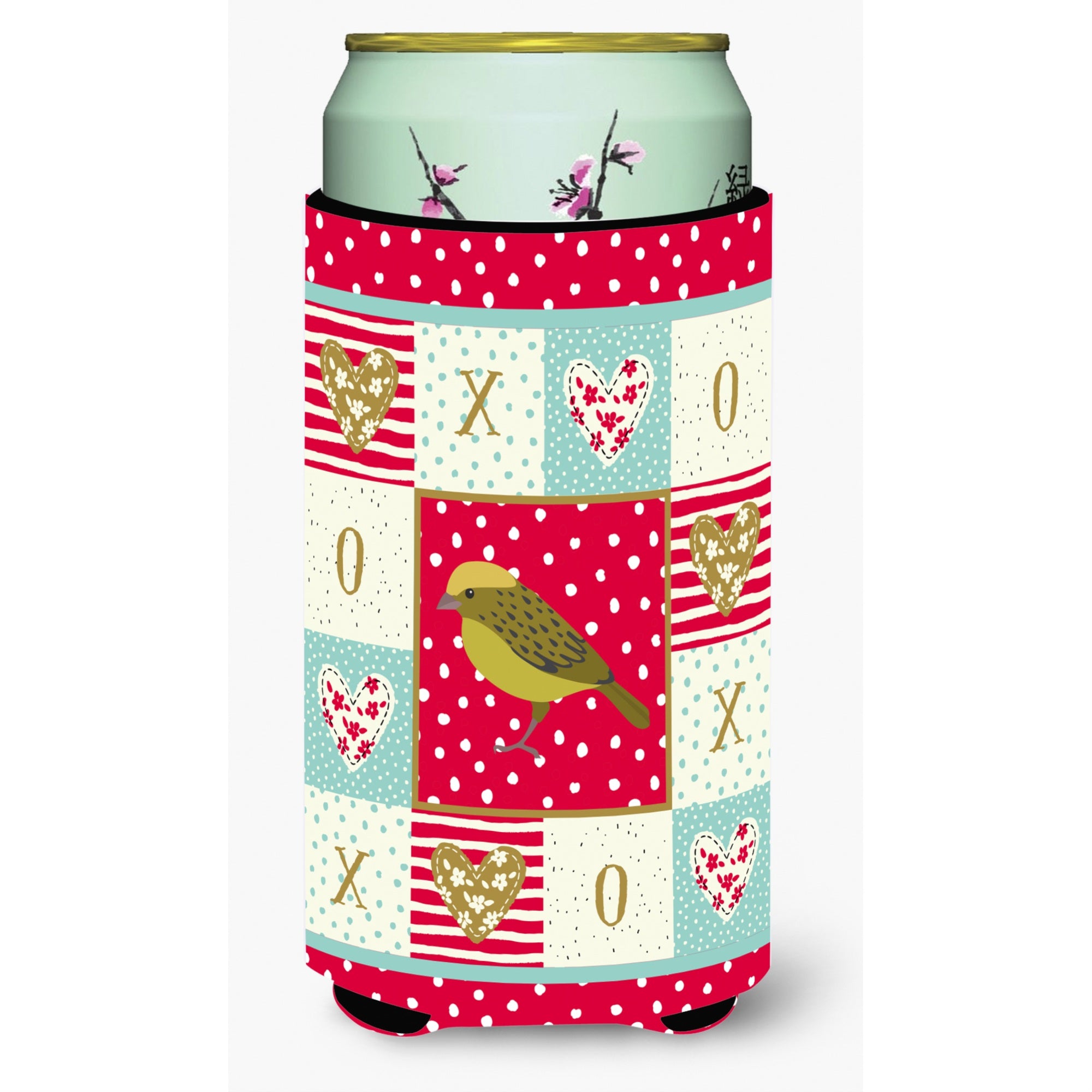Caroline'S Treasures Ck5504Tbc Lizard Canary Love Tall Boy Insulator Hugger Cold-Beverage-Koozies, Multicolor