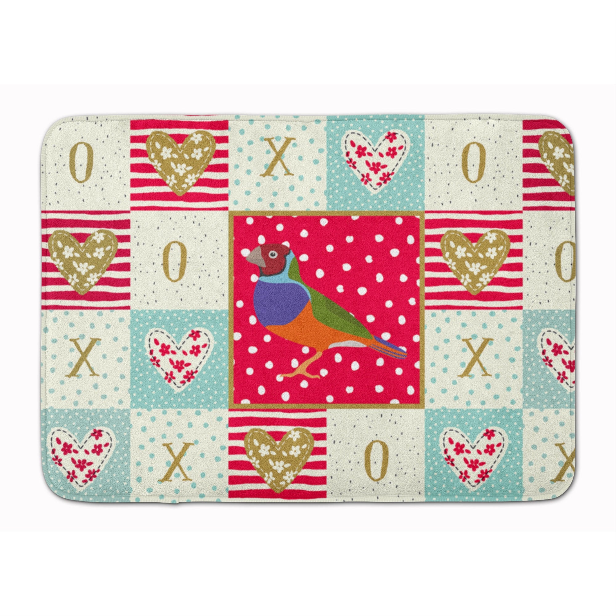 Caroline'S Treasures Amadina Love Machine Washable Memory Foam Mat Doormats, Multicolor