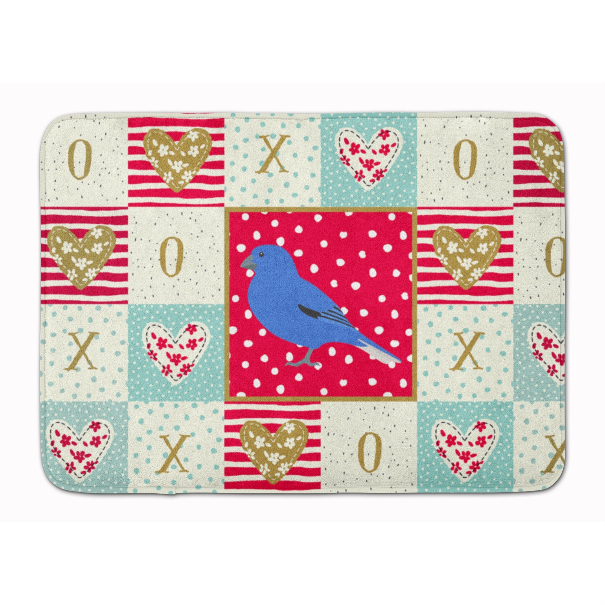 Caroline'S Treasures Bunting Love Machine Washable Memory Foam Mat Doormats, Multicolor