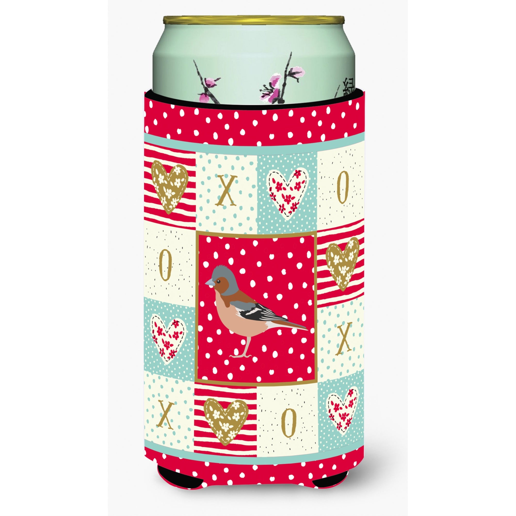 Caroline'S Treasures Ck5511Tbc Finch Love Tall Boy Insulator Hugger Cold-Beverage-Koozies, Multicolor