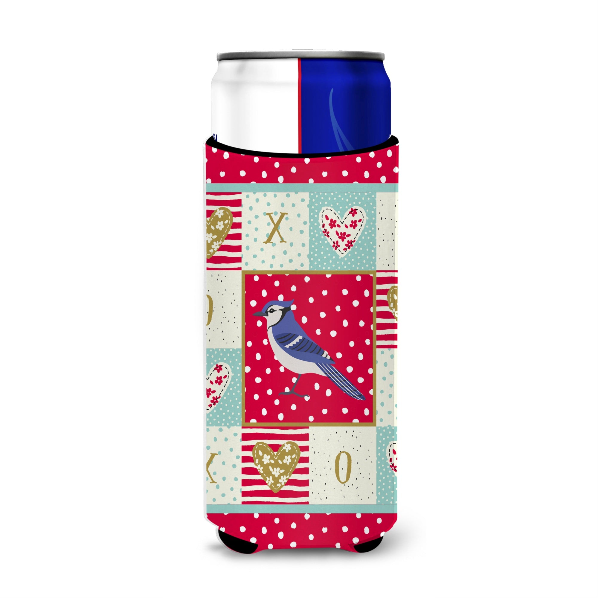 Caroline'S Treasures Ck5513Muk Jay Bird Love Michelob Ultra Hugger For Slim Cans Cold-Beverage-Koozies, Multicolor