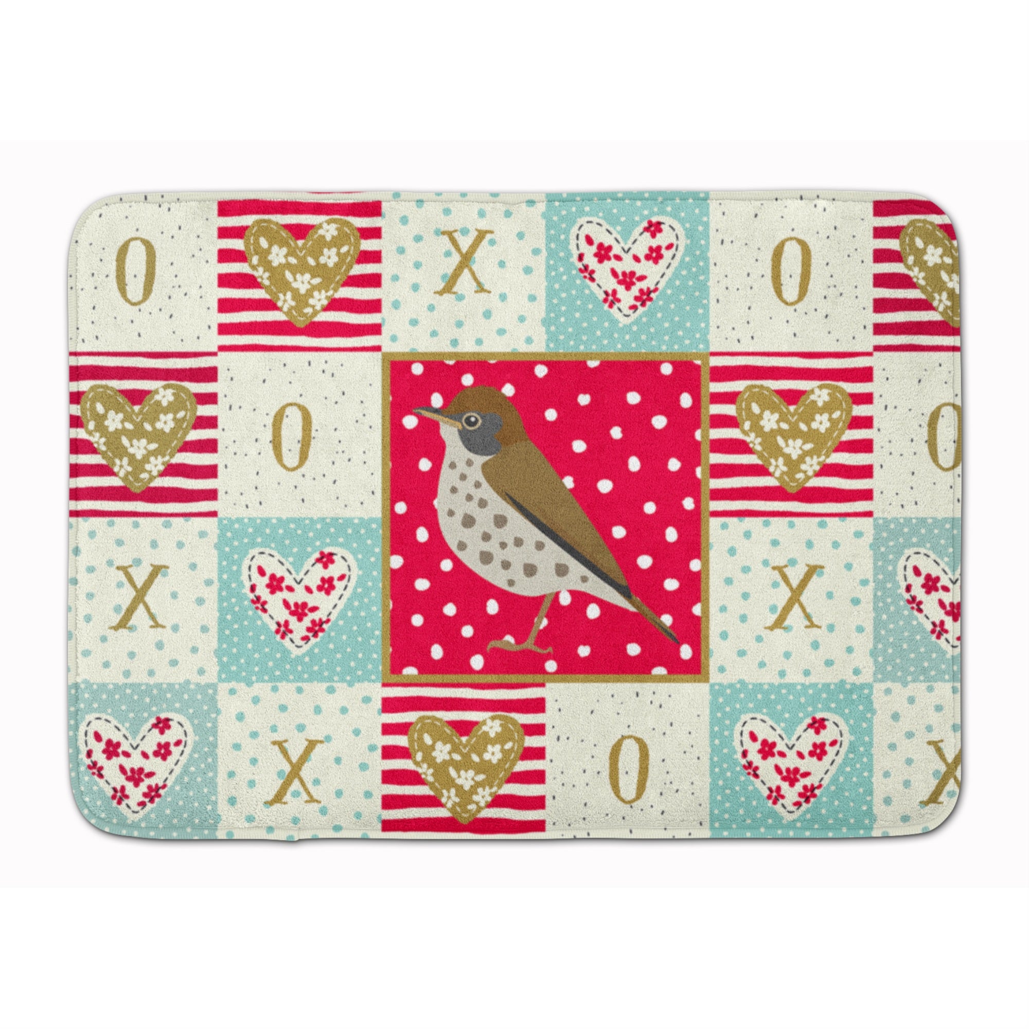 Caroline'S Treasures Thrush Love Machine Washable Memory Foam Mat Doormats, Multicolor