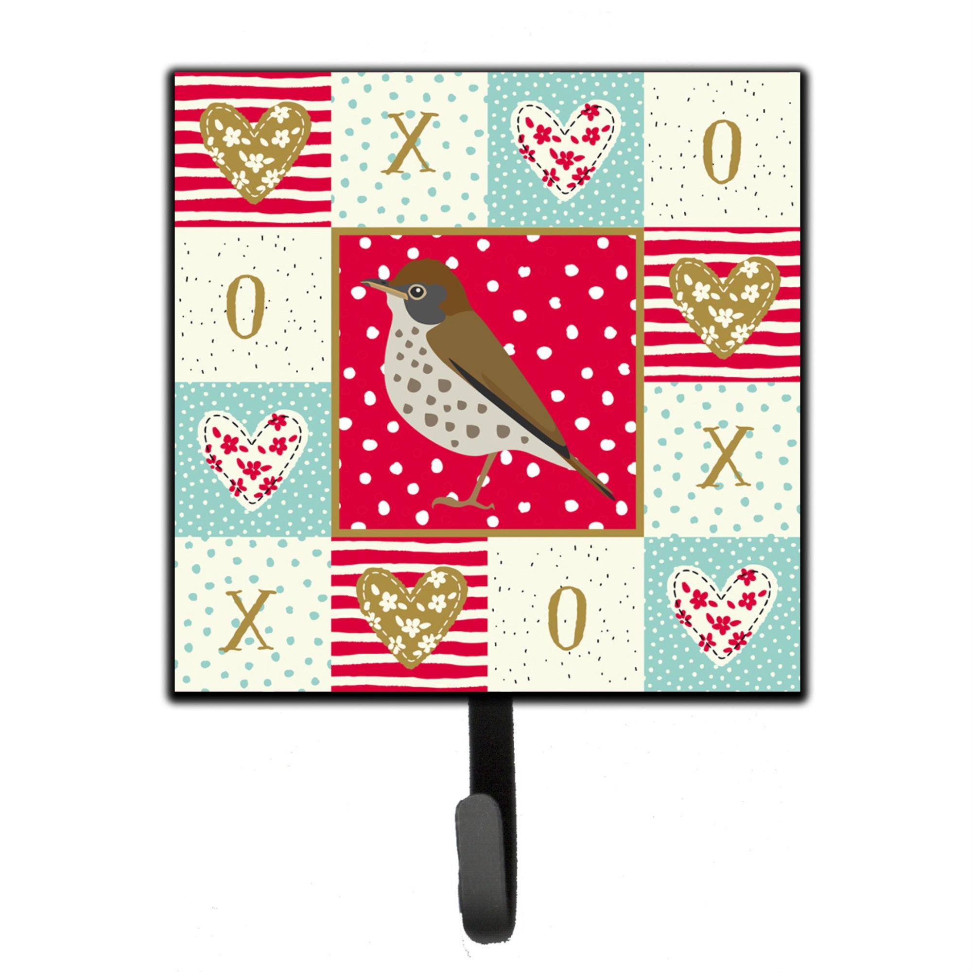 Caroline'S Treasures Thrush Love Leash Or Key Holder Hooks, Multicolor