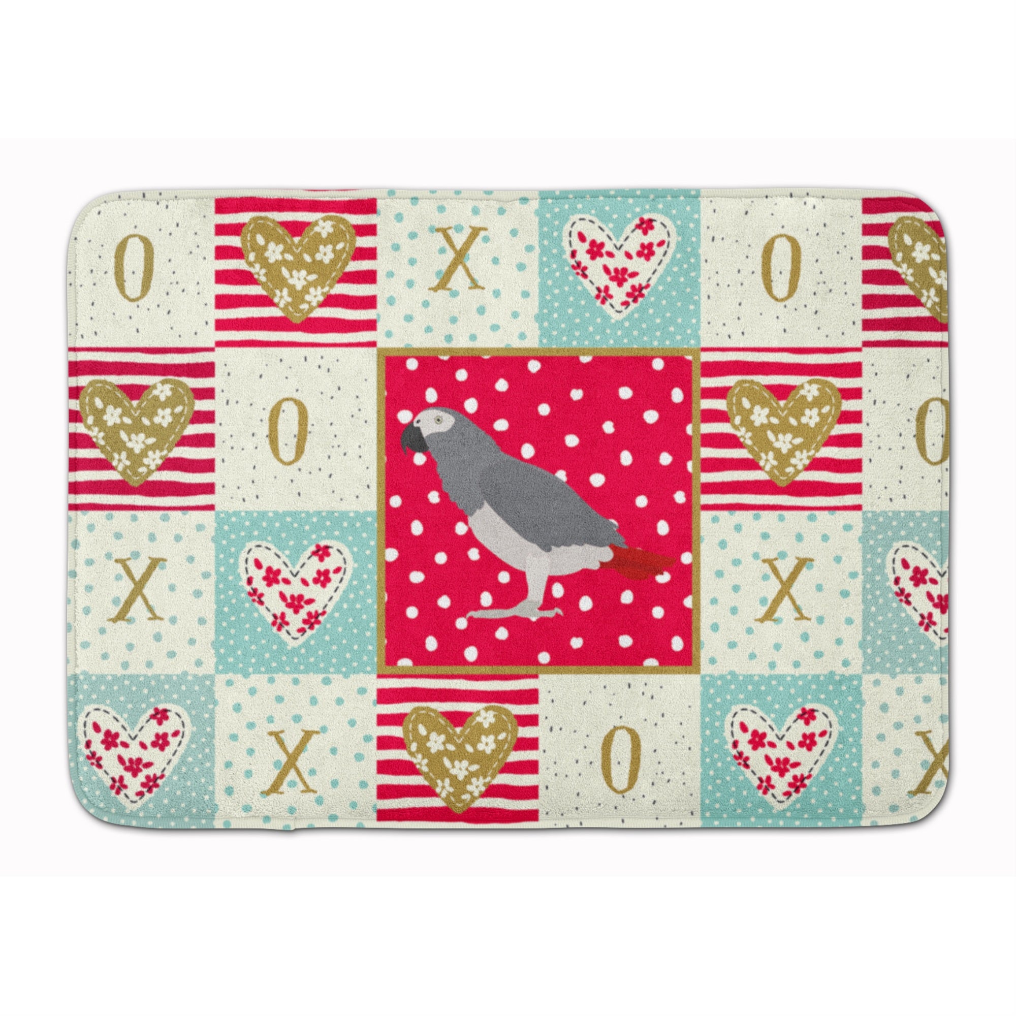 Caroline'S Treasures African Grey Parrot Love Machine Washable Memory Foam Mat Doormats, Multicolor