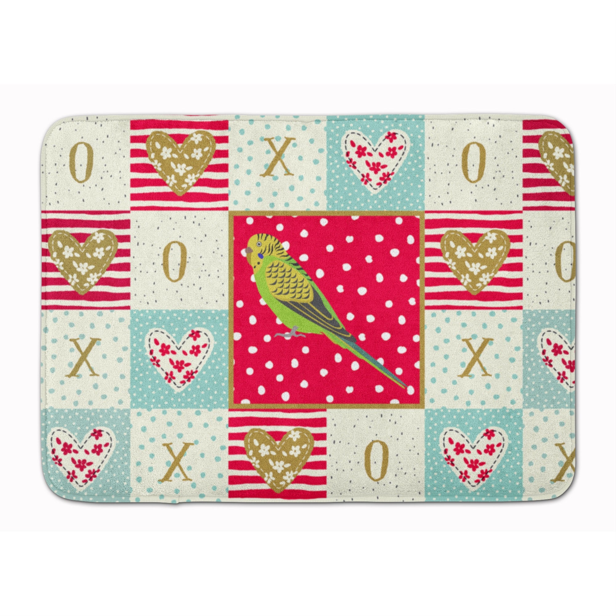 Caroline'S Treasures Budgerigar Love Machine Washable Memory Foam Mat Doormats, Multicolor