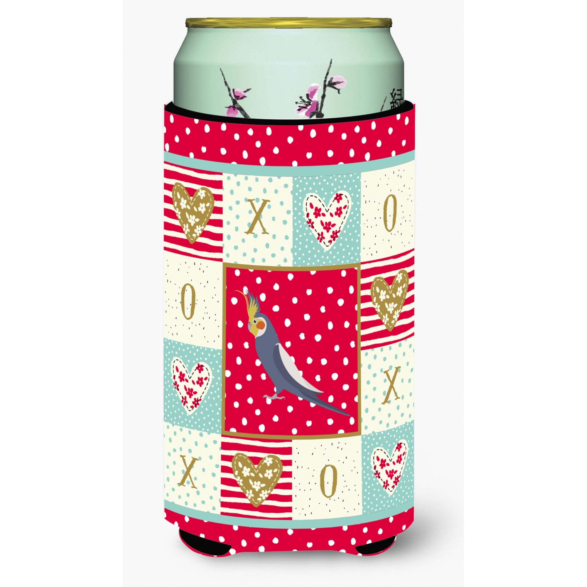Caroline'S Treasures Ck5521Tbc Cockatiel Love Tall Boy Insulator Hugger Cold-Beverage-Koozies, Multicolor
