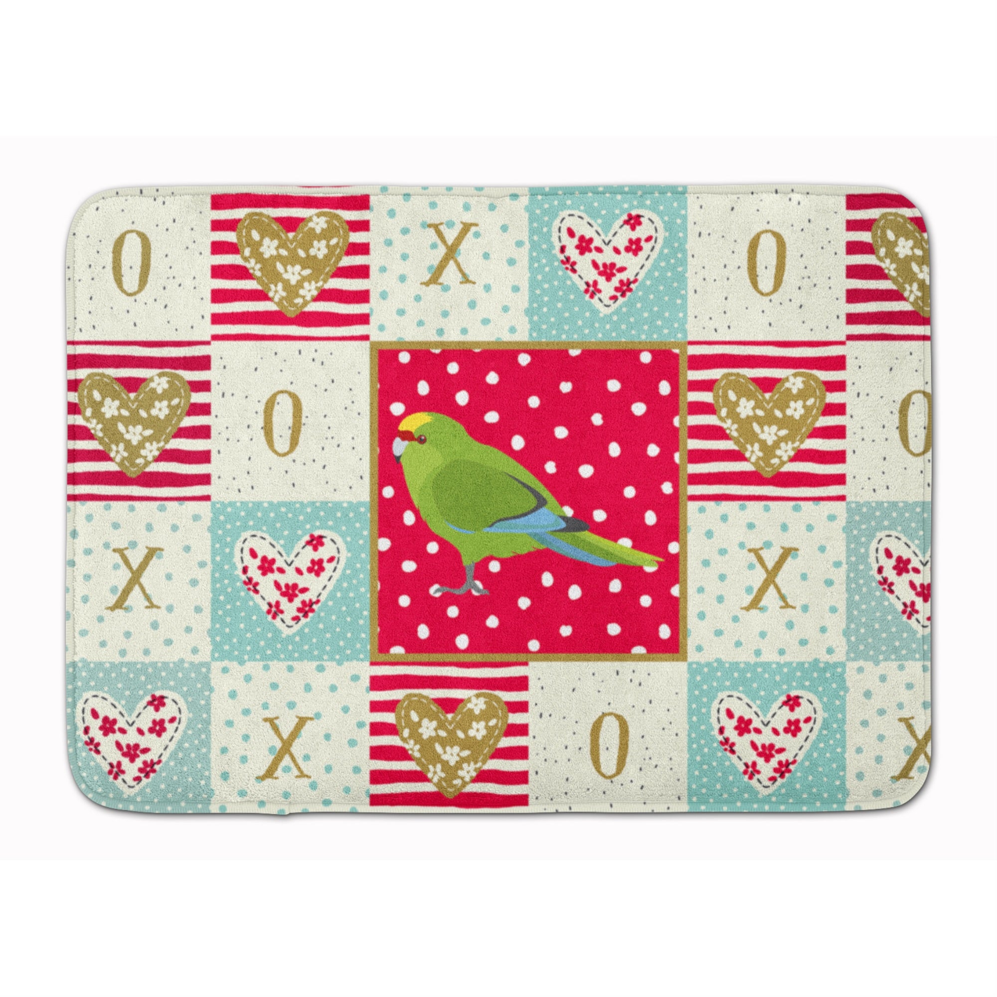 Caroline'S Treasures New Zealand Parakeet Love Machine Washable Memory Foam Mat Doormats, Multicolor