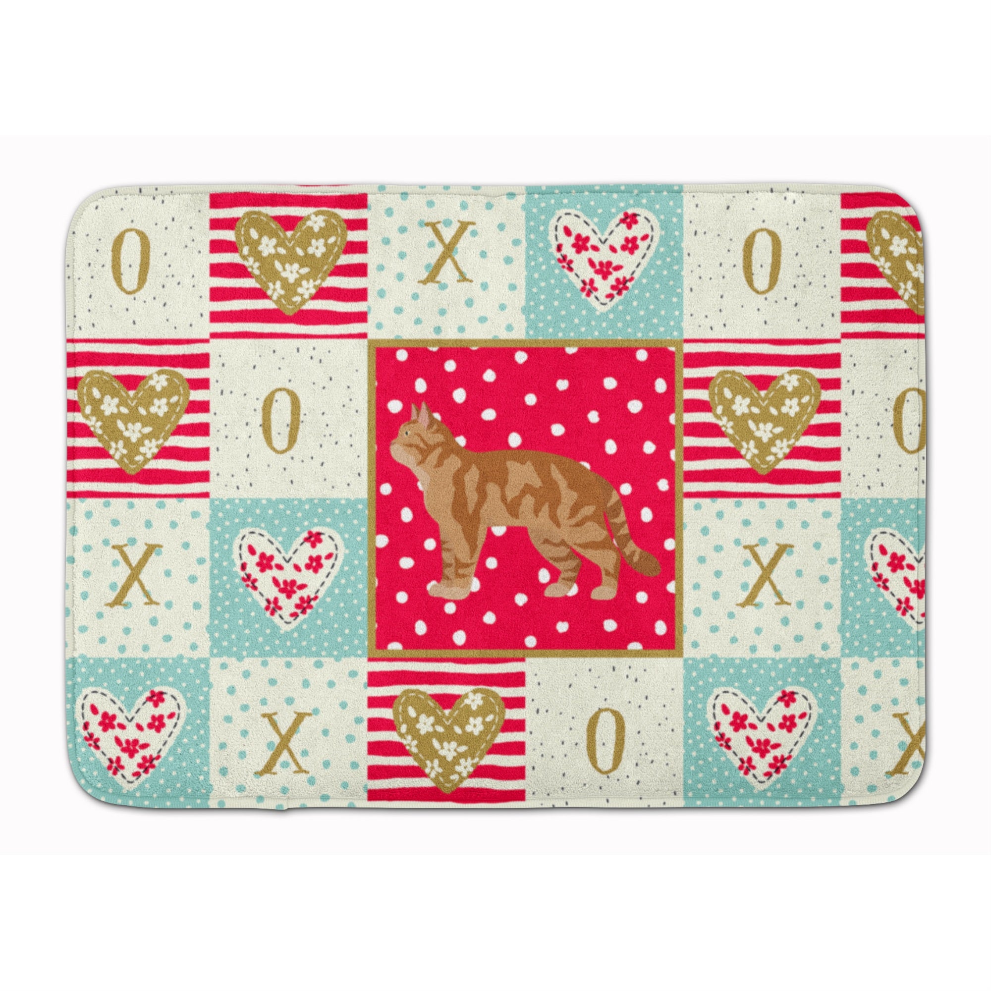 Caroline'S Treasures American Wirehair #2 Cat Love Machine Washable Memory Foam Mat Doormats, Multicolor