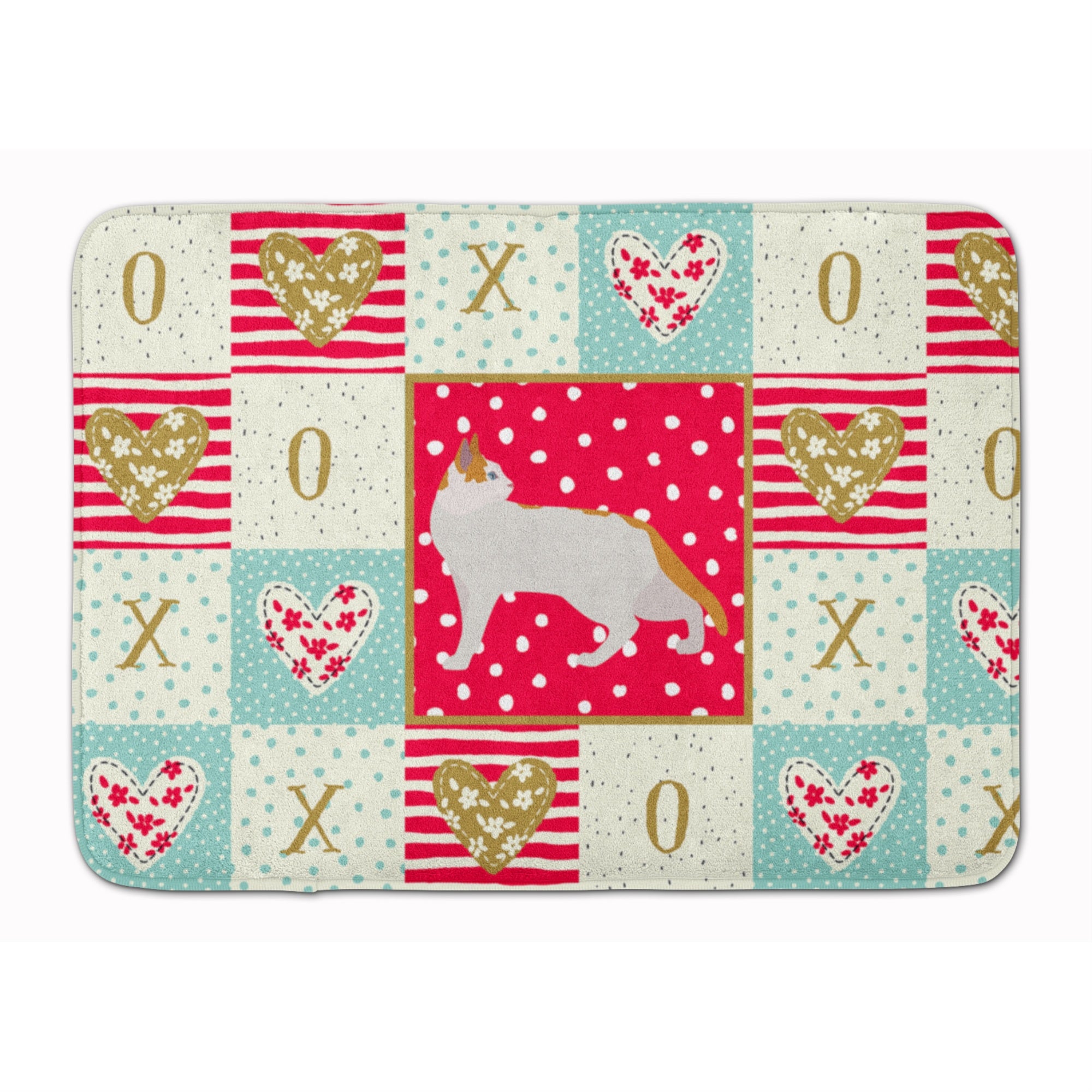 Caroline'S Treasures Arabian Mau Cat Love Machine Washable Memory Foam Mat Doormats, Multicolor