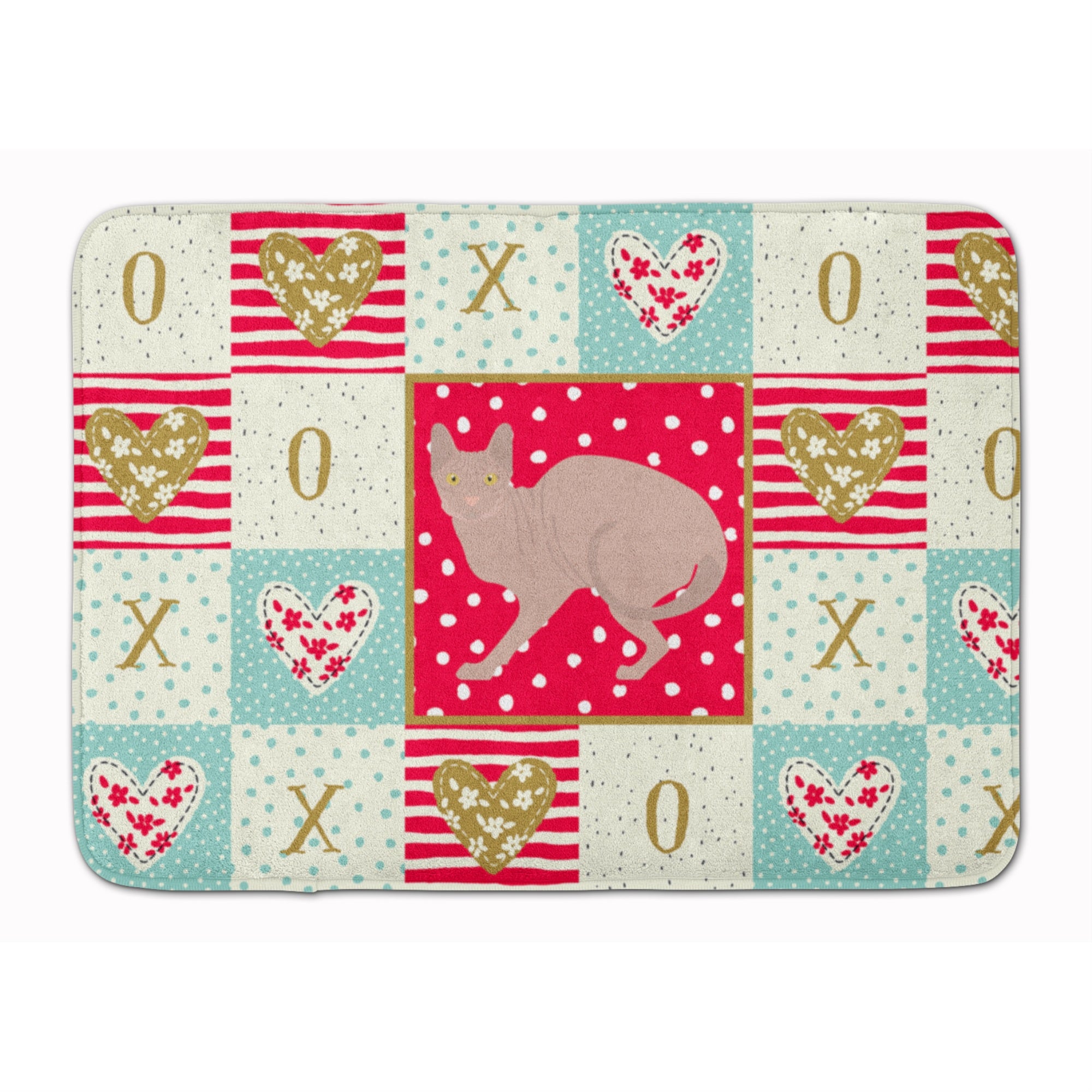 Caroline'S Treasures Don Sphynx #3 Cat Love Machine Washable Memory Foam Mat Doormats, Multicolor