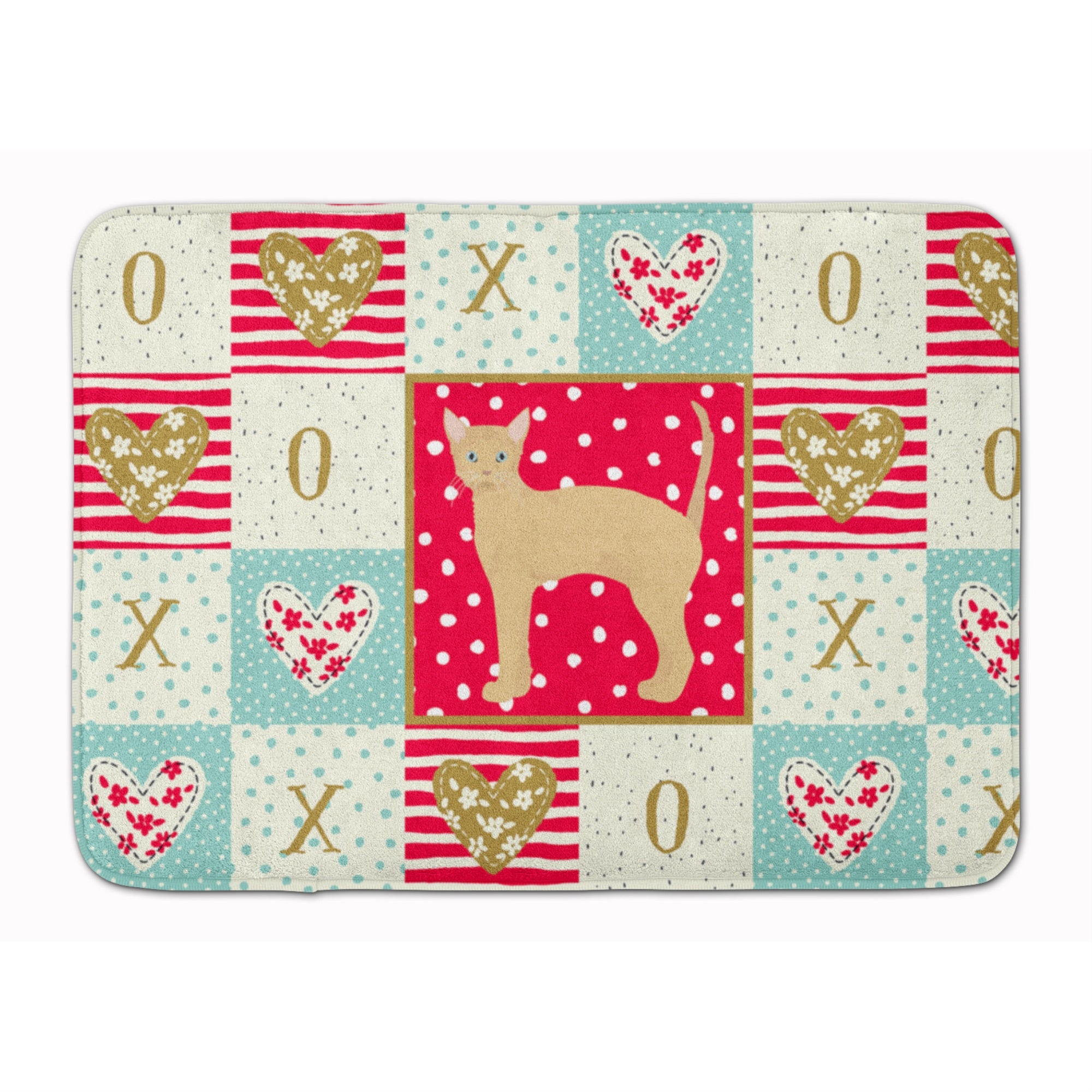 Caroline'S Treasures German Rex #2 Cat Love Machine Washable Memory Foam Mat Doormats, Multicolor