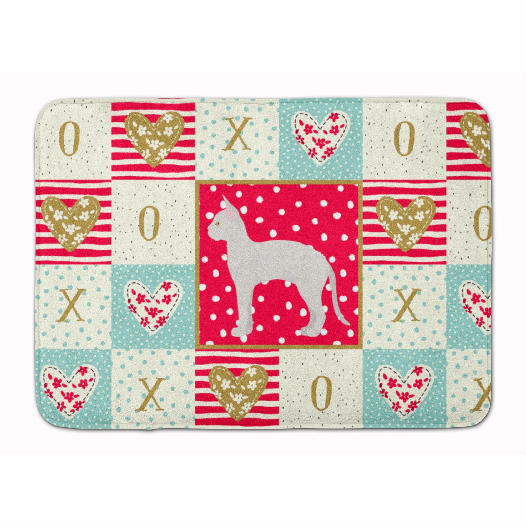 Caroline'S Treasures German Rex #3 Cat Love Machine Washable Memory Foam Mat Doormats, Multicolor
