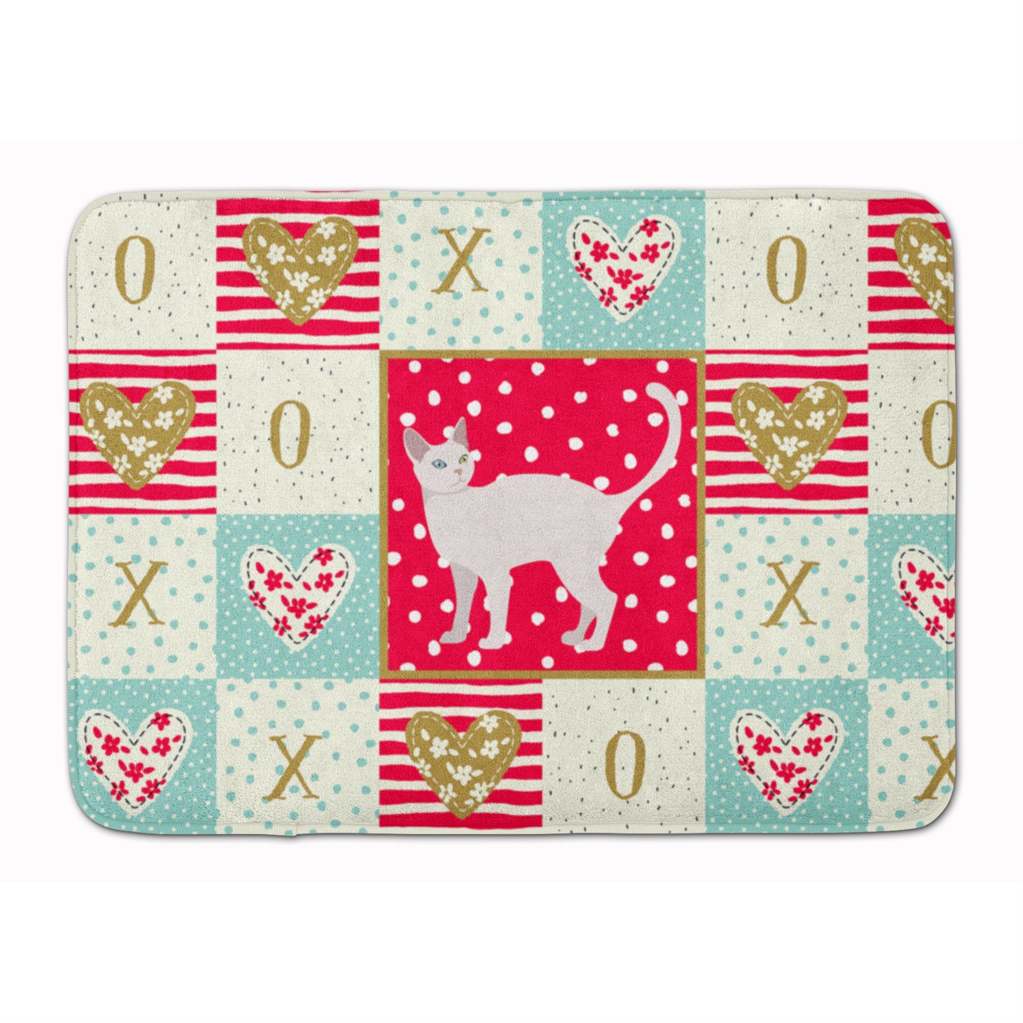 Caroline'S Treasures Khao Manee #2 Cat Love Machine Washable Memory Foam Mat Doormats, Multicolor