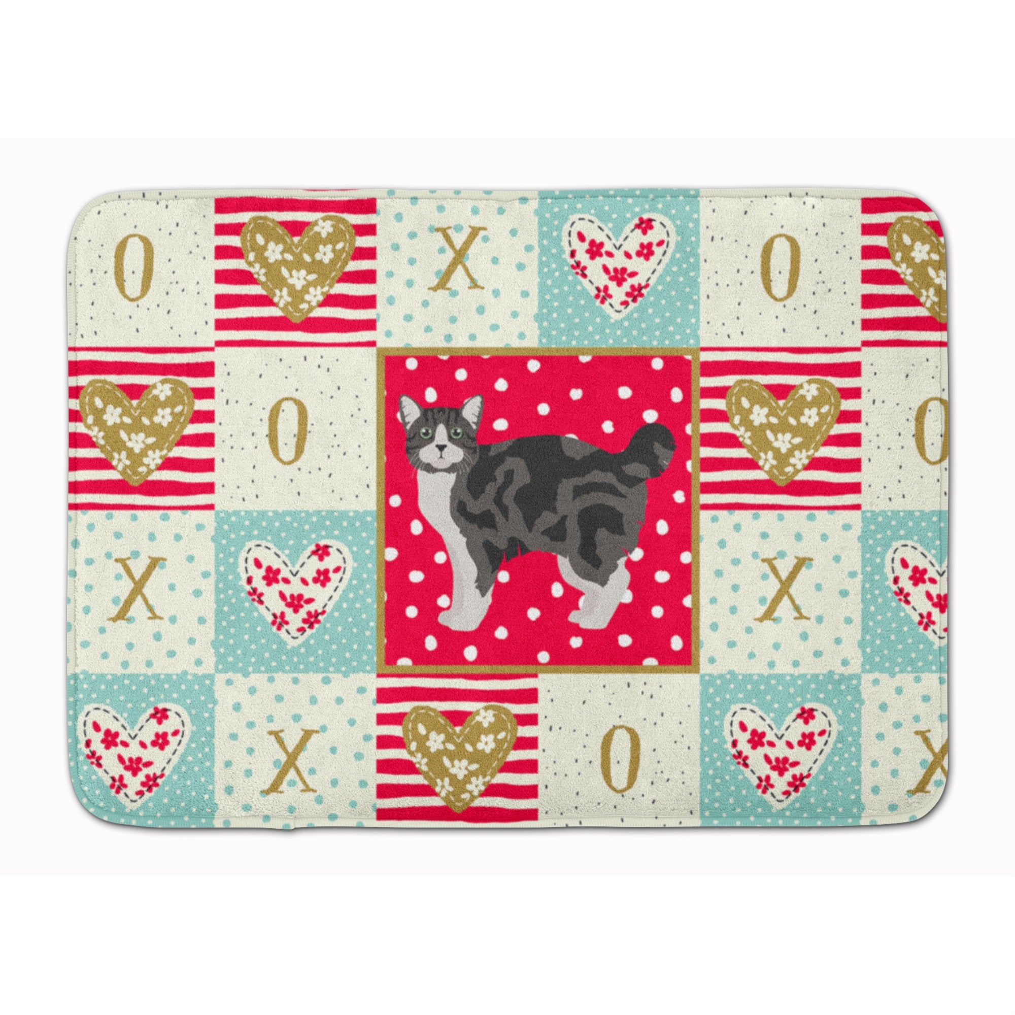 Caroline'S Treasures Manx #1 Cat Love Machine Washable Memory Foam Mat Doormats, Multicolor