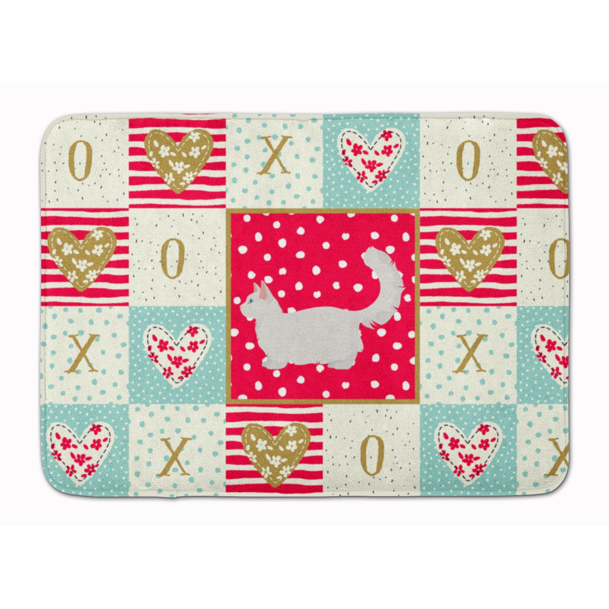 Caroline'S Treasures Munchkin #2 Cat Love Machine Washable Memory Foam Mat Doormats, Multicolor