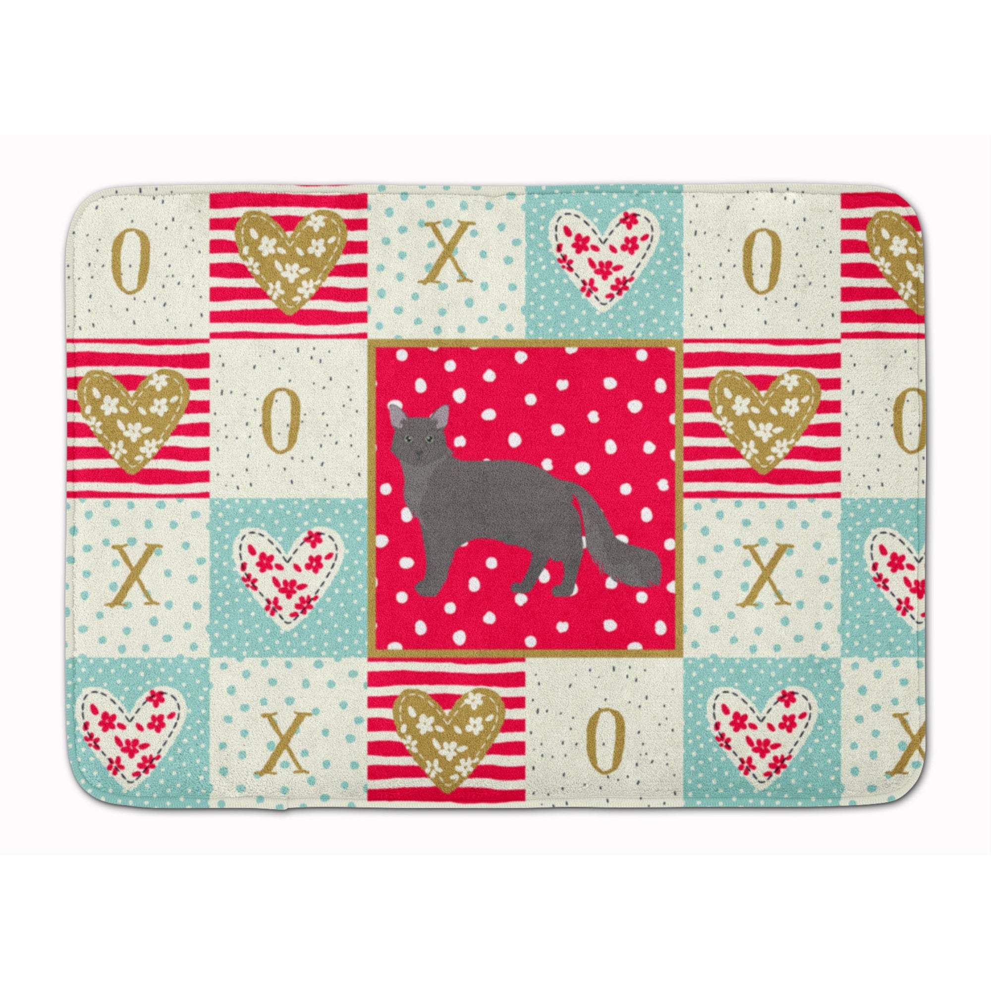 Caroline'S Treasures Nebelung #1 Cat Love Machine Washable Memory Foam Mat Doormats, Multicolor
