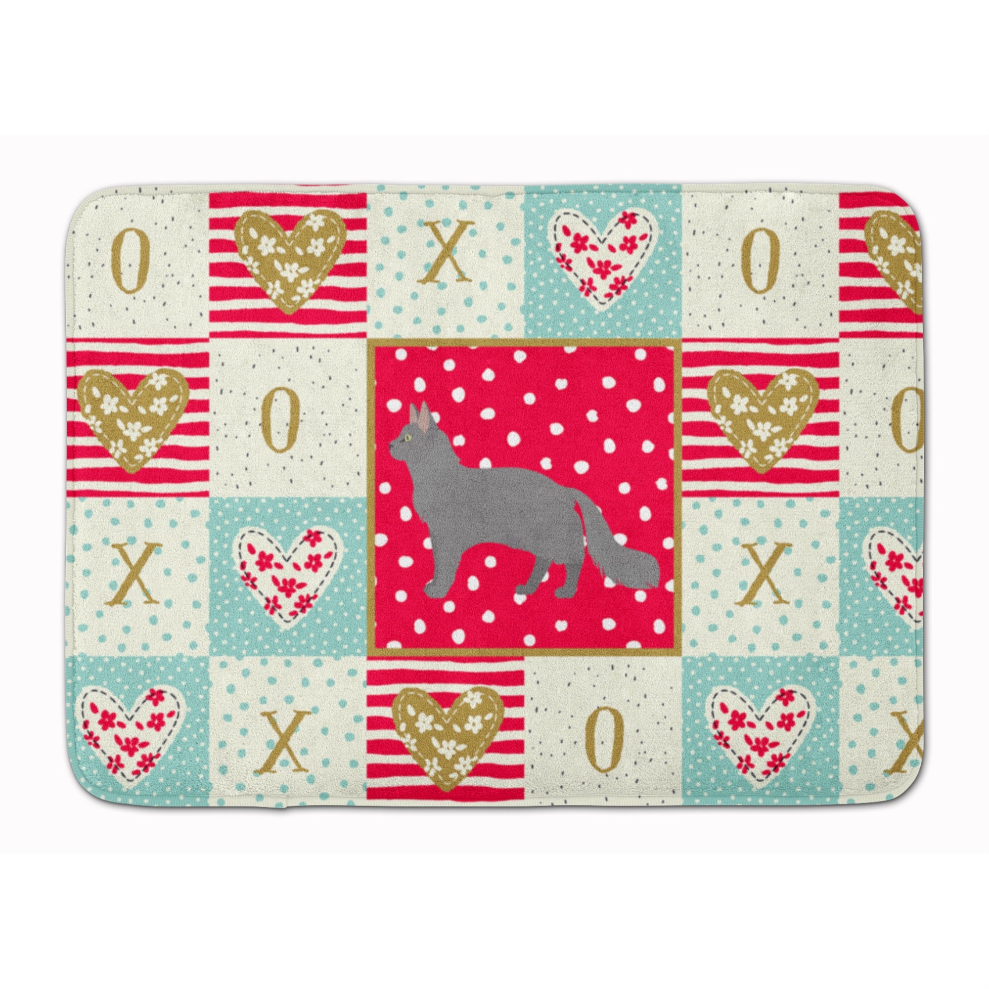 Caroline'S Treasures Nebelung #2 Cat Love Machine Washable Memory Foam Mat Doormats, Multicolor