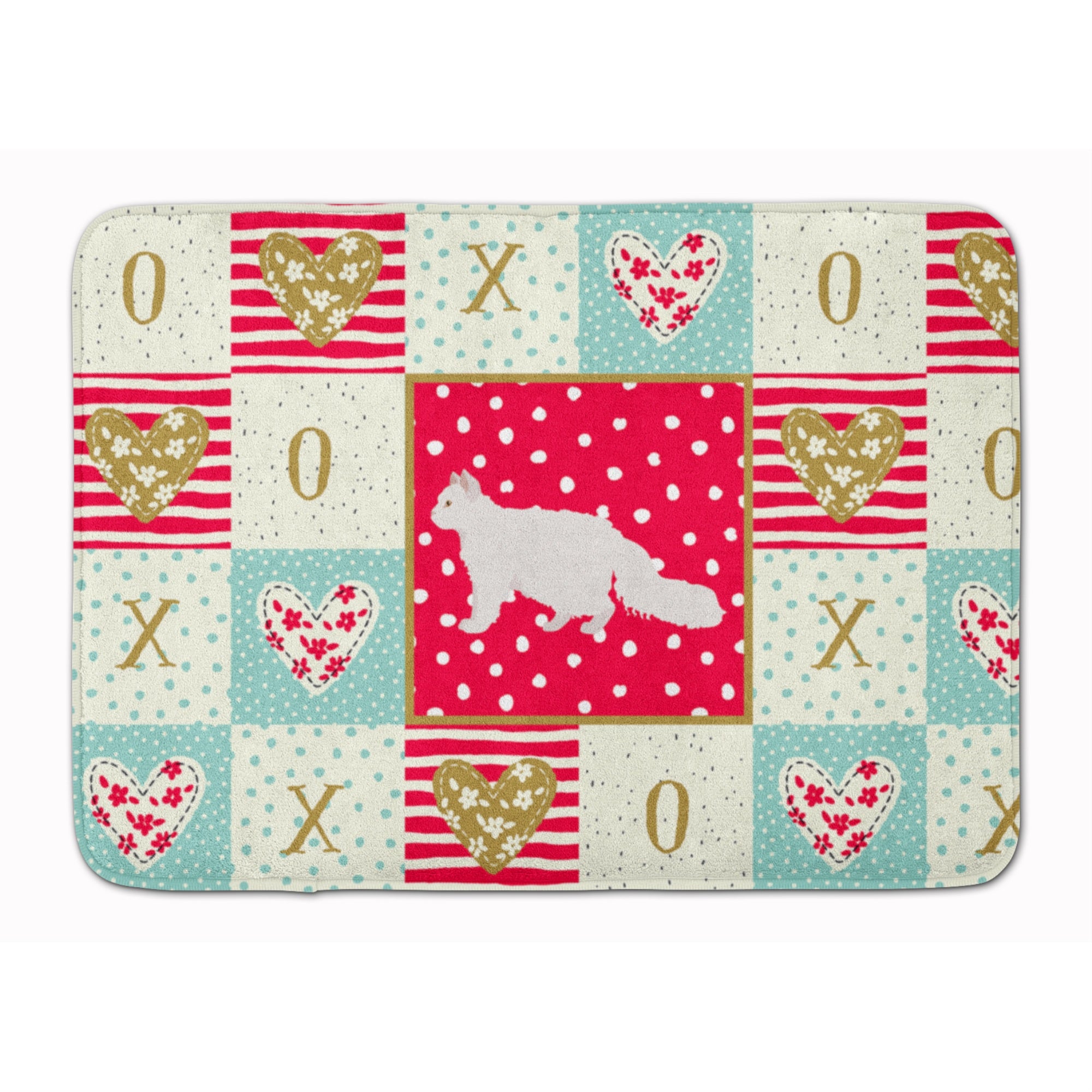 Caroline'S Treasures Oregon Rex #2 Cat Love Machine Washable Memory Foam Mat Doormats, Multicolor