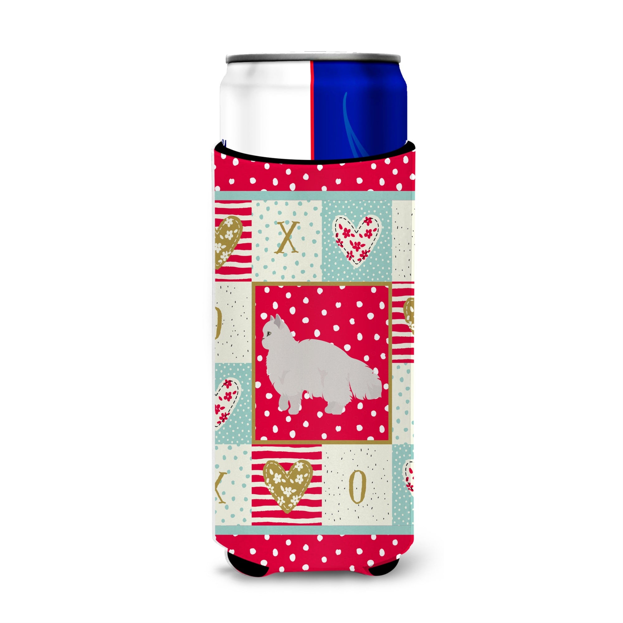 White Persian Traditional Cat Love Ultra Hugger For Slim Cans Ck5675Muk