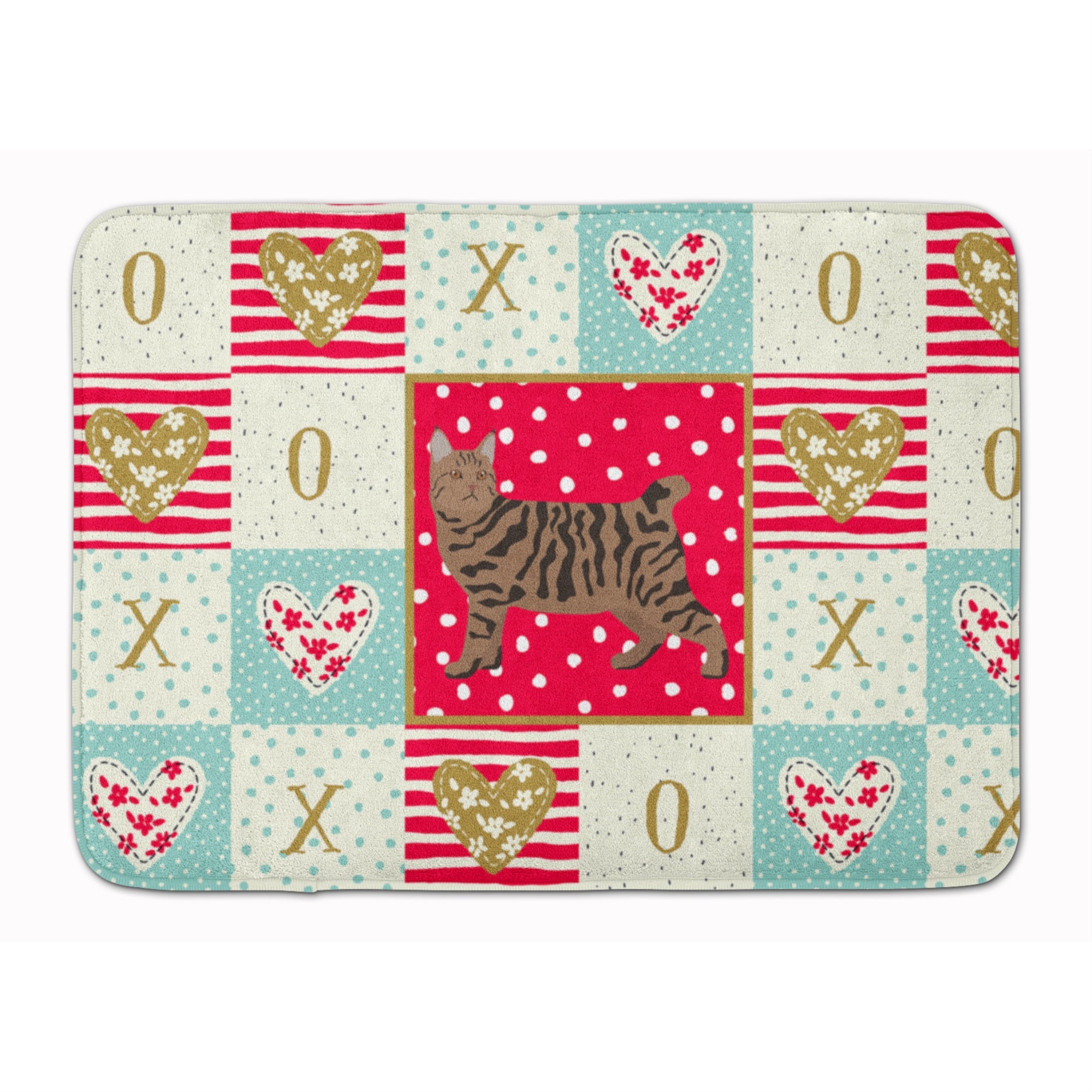 Caroline'S Treasures Pixie Bob #3 Cat Love Machine Washable Memory Foam Mat Doormats, Multicolor