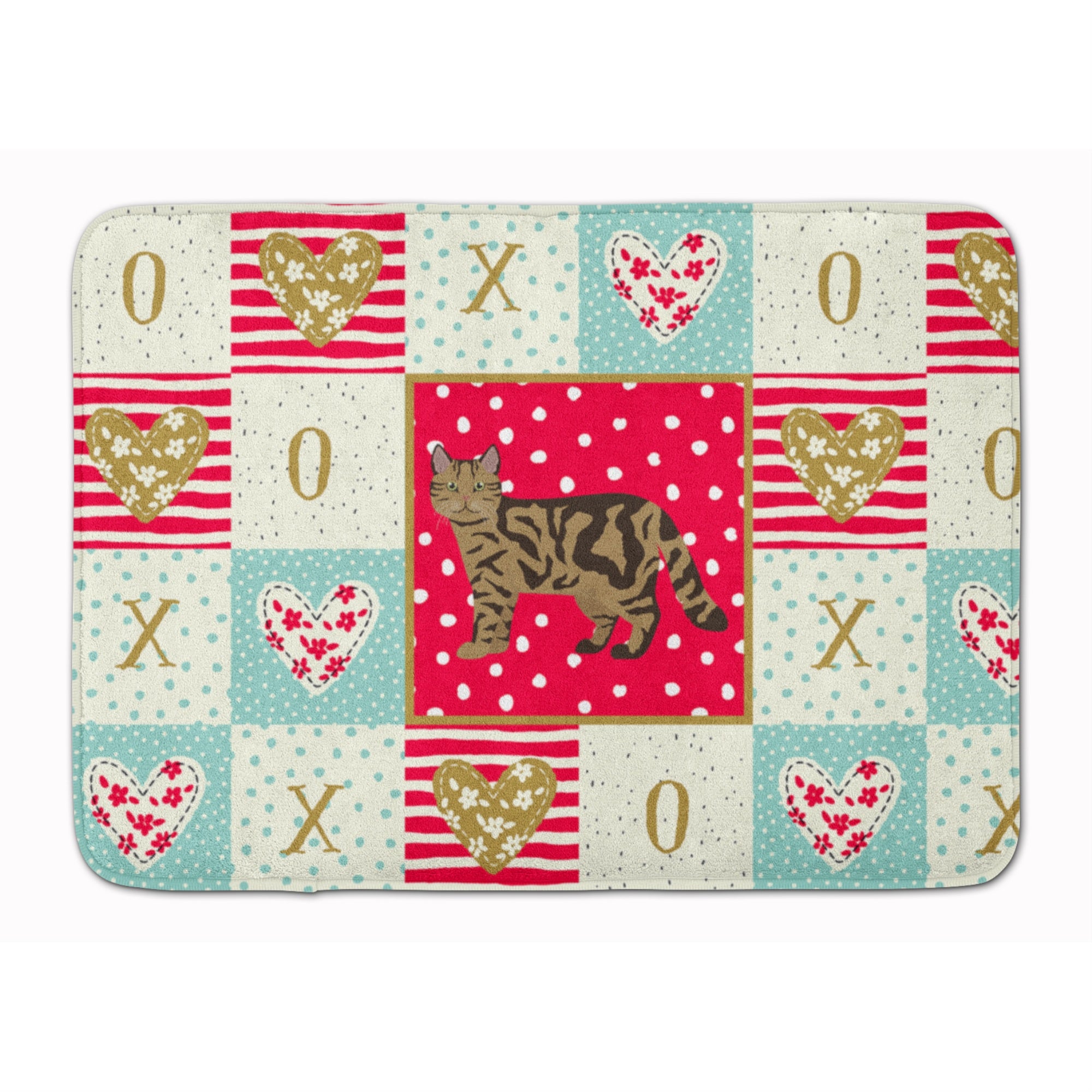 Caroline'S Treasures Scottish Straight #2 Cat Love Machine Washable Memory Foam Mat Doormats, Multicolor
