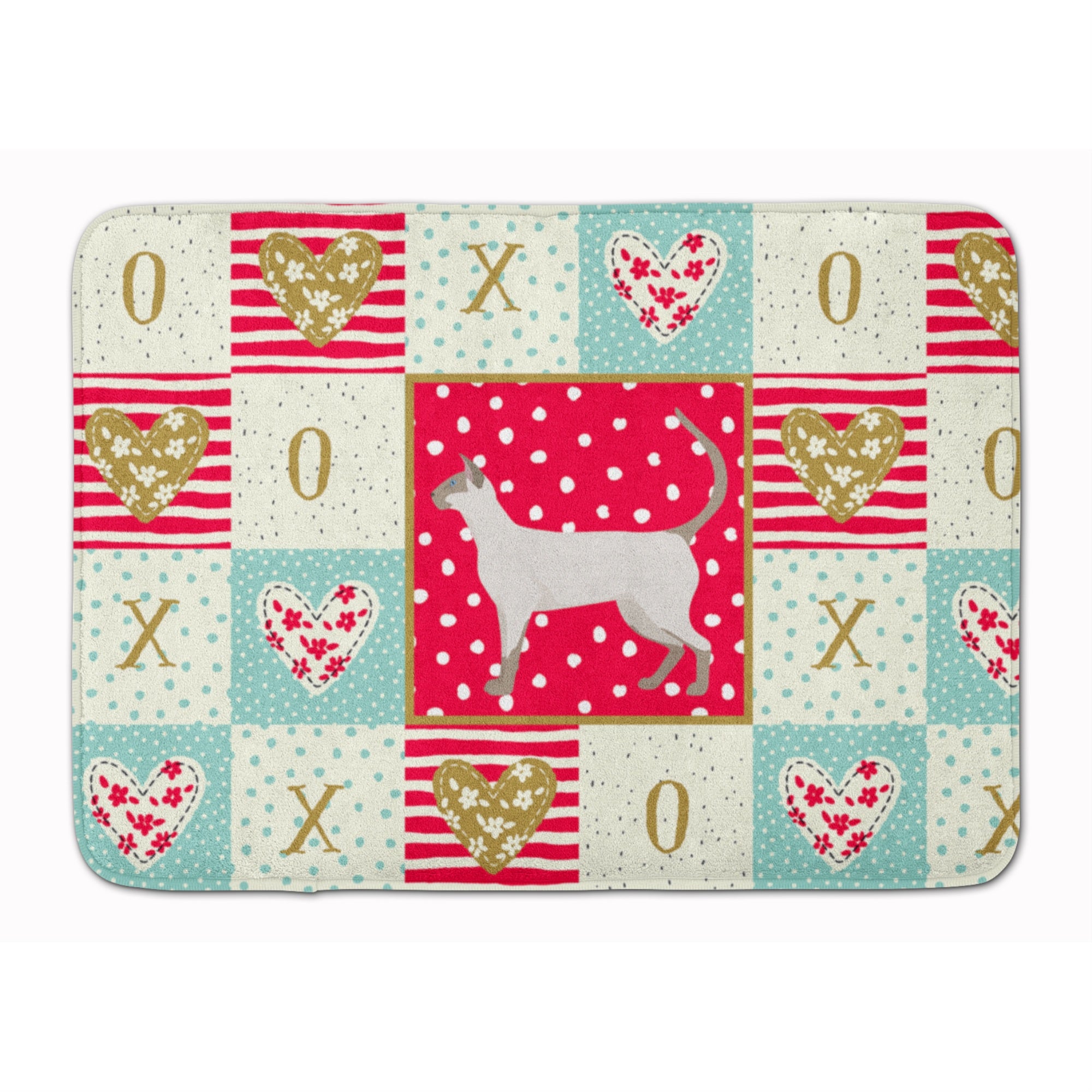 Caroline'S Treasures Siamese Modern #1 Cat Love Machine Washable Memory Foam Mat Doormats, Multicolor