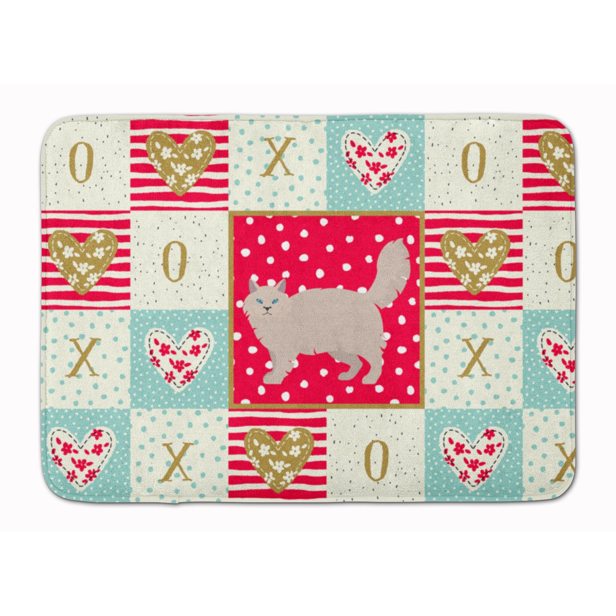 Caroline'S Treasures Siberian Forest #2 Cat Love Machine Washable Memory Foam Mat Doormats, Multicolor