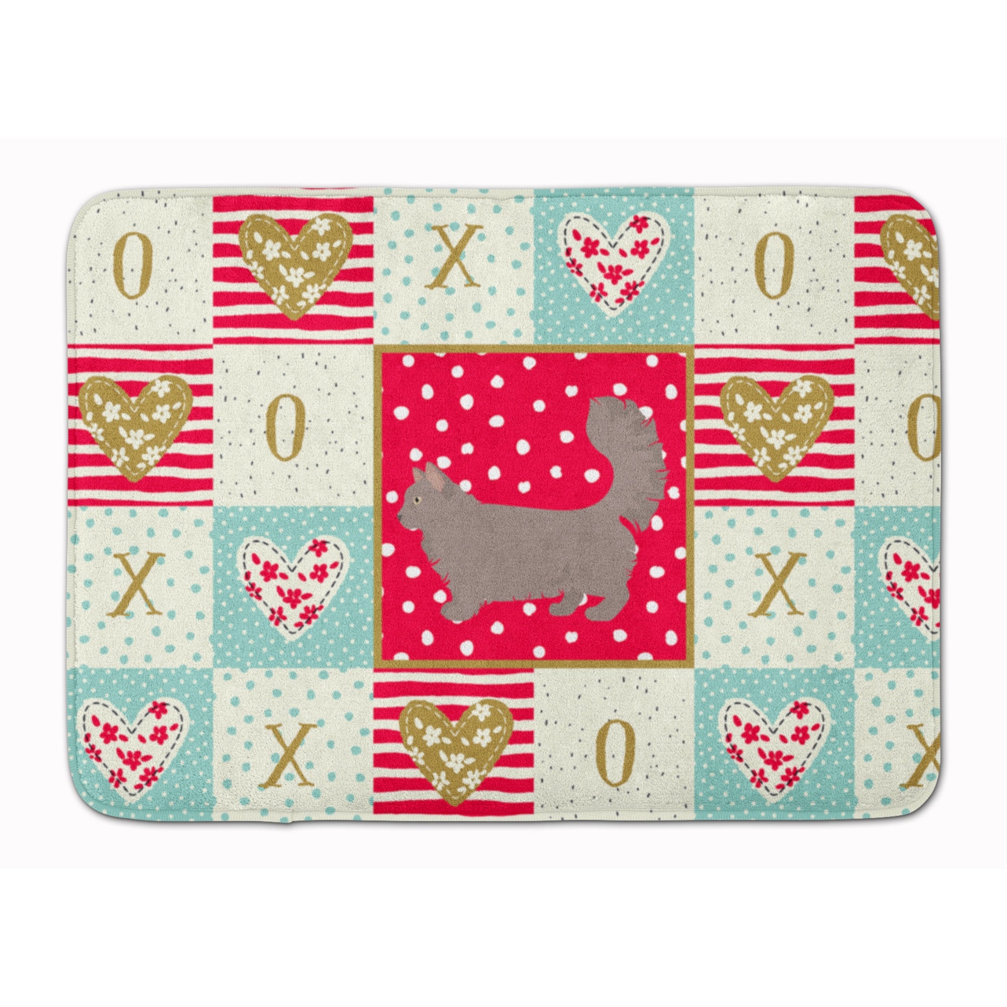 Caroline'S Treasures Skookum #2 Cat Love Machine Washable Memory Foam Mat Doormats, Multicolor