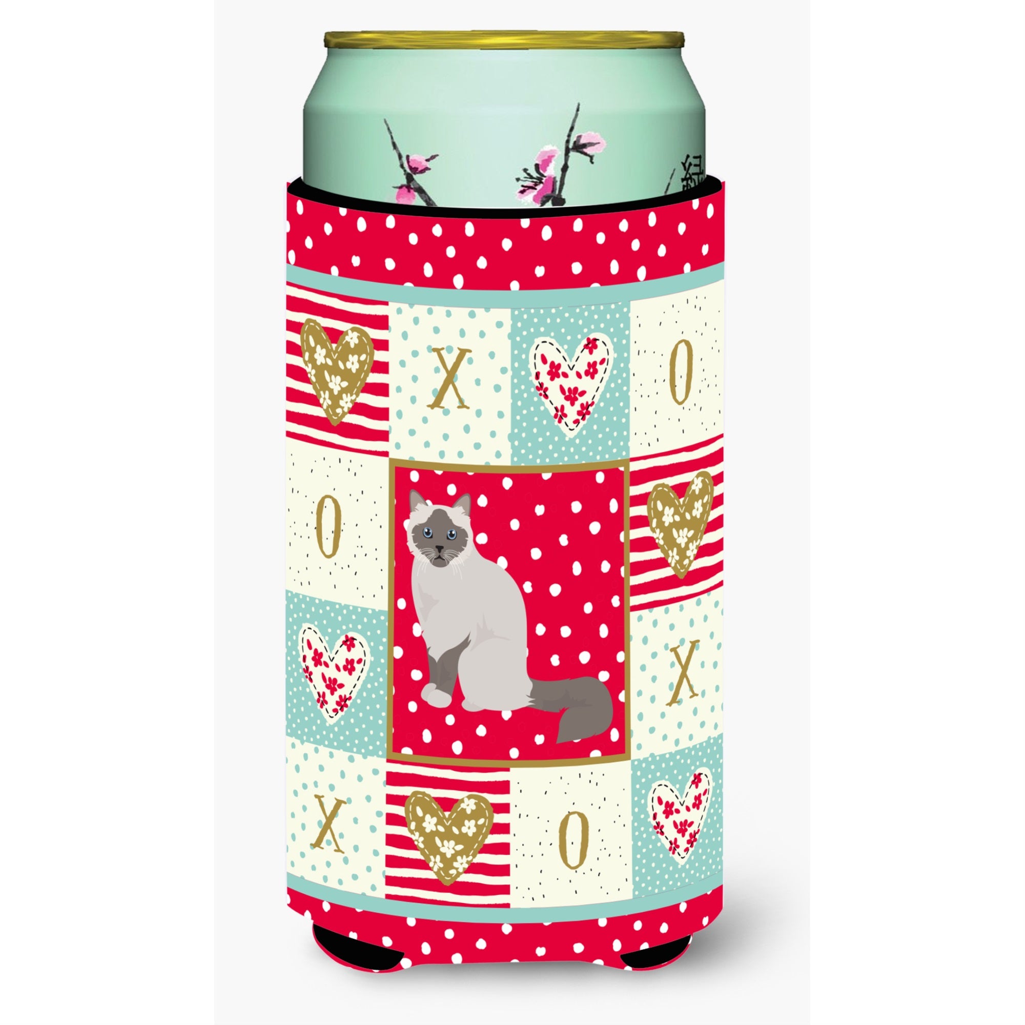 Birman Cat Love Tall Boy Beverage Hugger Ck5742Tbc