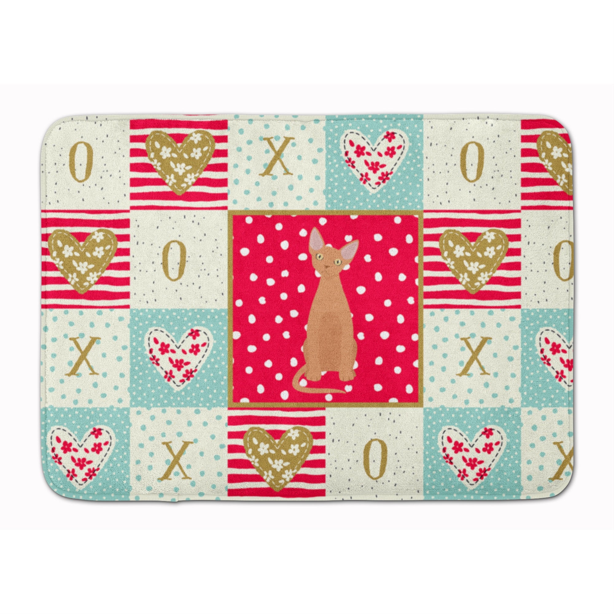 Caroline'S Treasures Devon Rex #1 Cat Love Machine Washable Memory Foam Mat Doormats, Multicolor