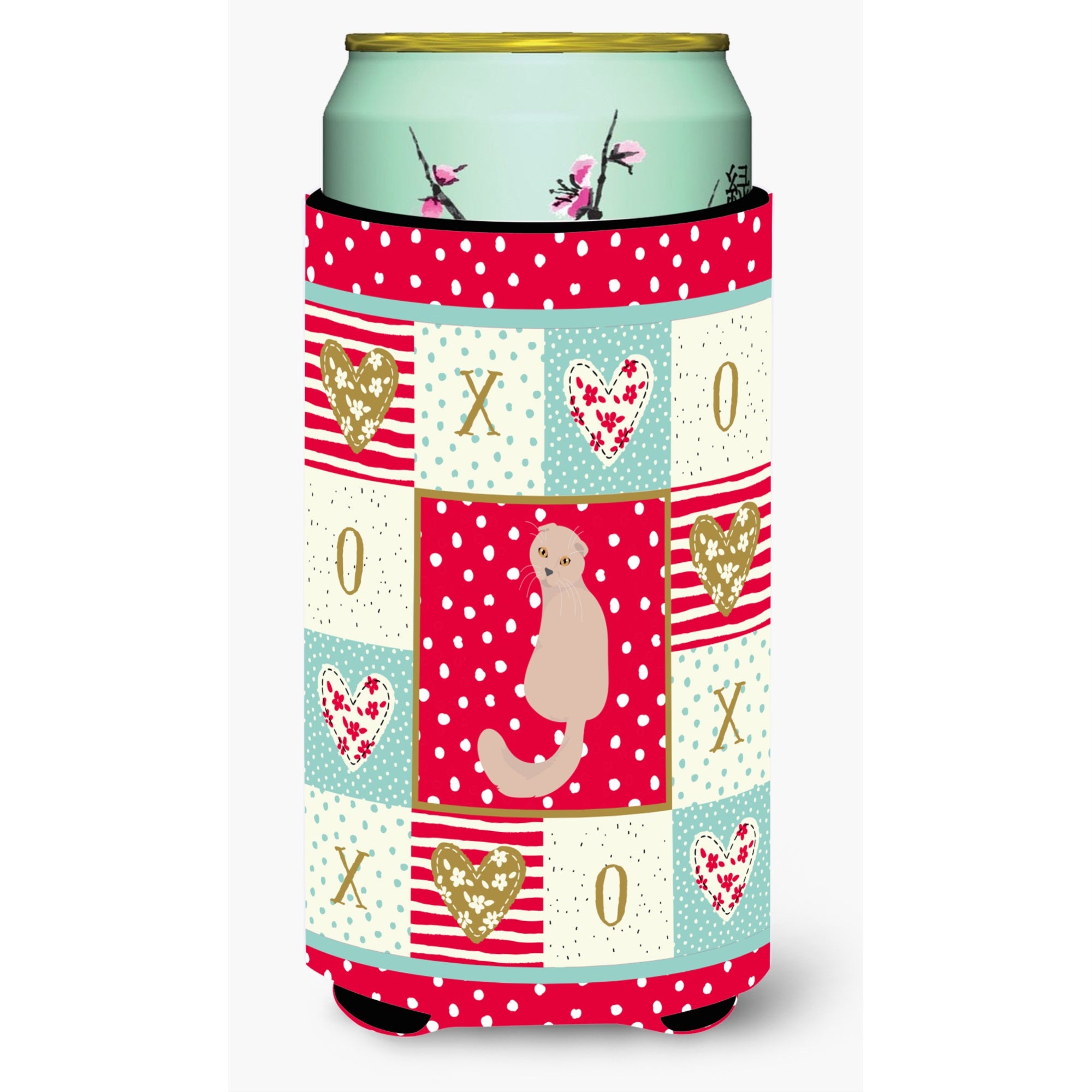 Scottish Fold Cat Love Tall Boy Beverage Hugger Ck5783Tbc