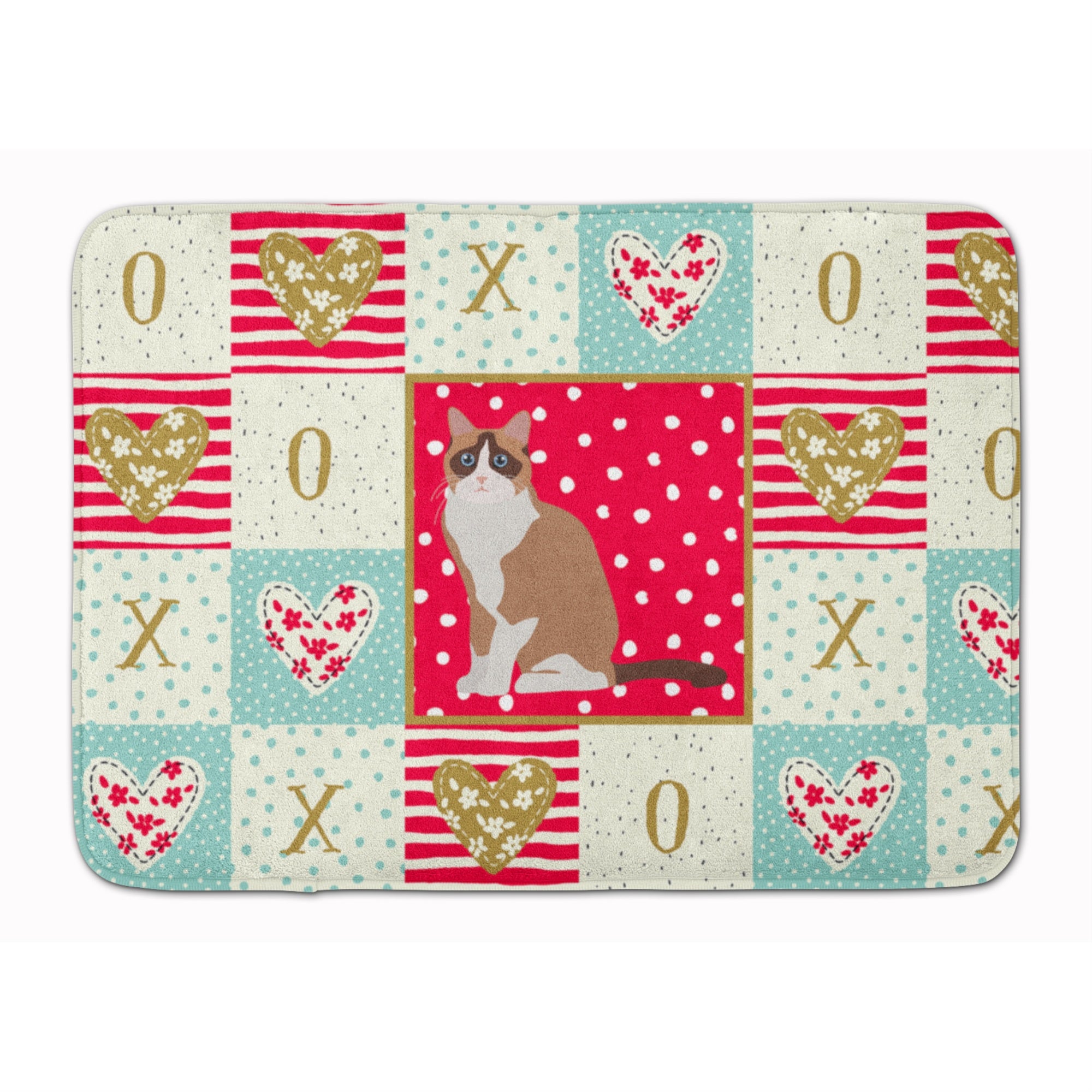 Caroline'S Treasures Snowshoe #2 Cat Love Machine Washable Memory Foam Mat Doormats, Multicolor