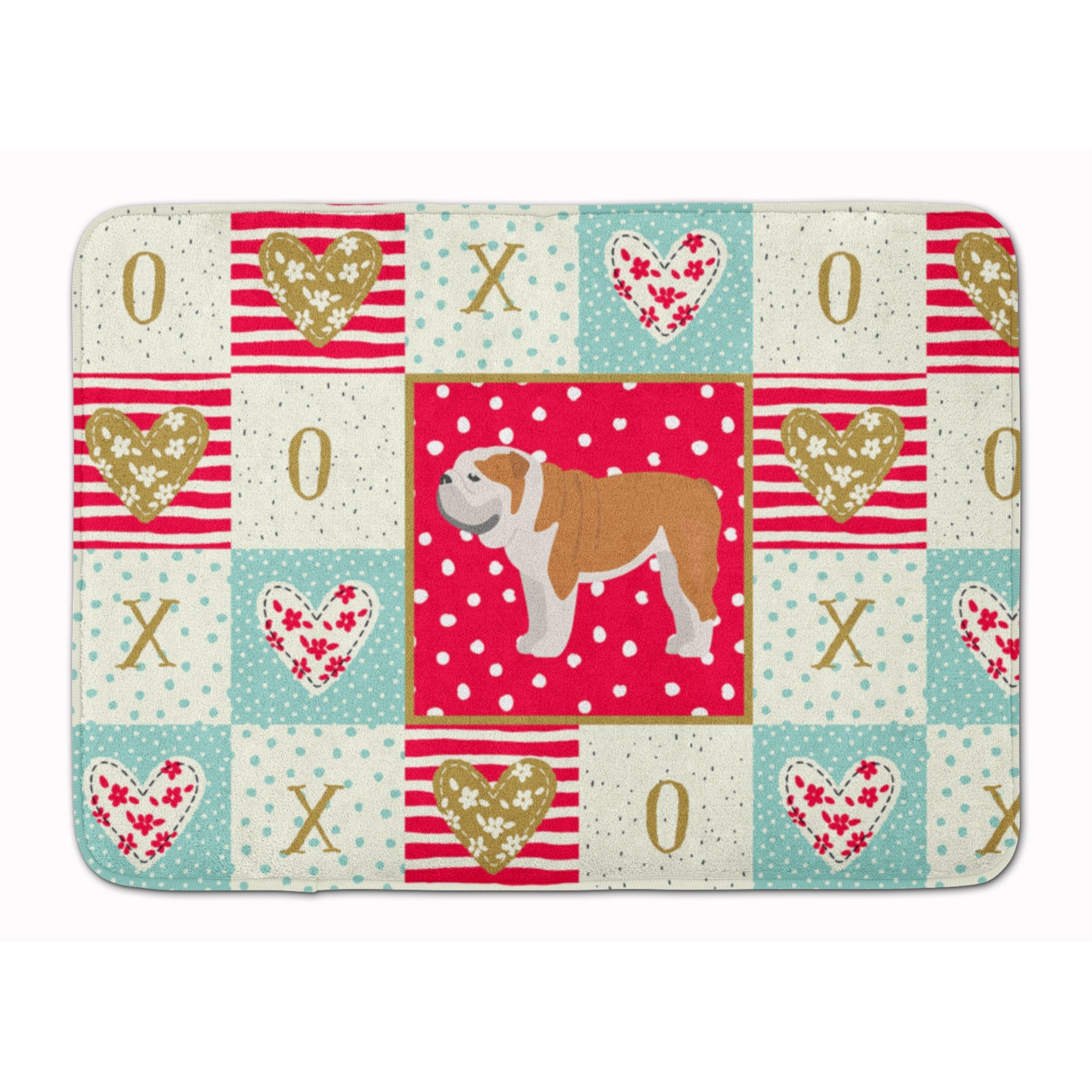 Caroline'S Treasures English Bulldog #1 Love Machine Washable Memory Foam Mat Doormats, Multicolor